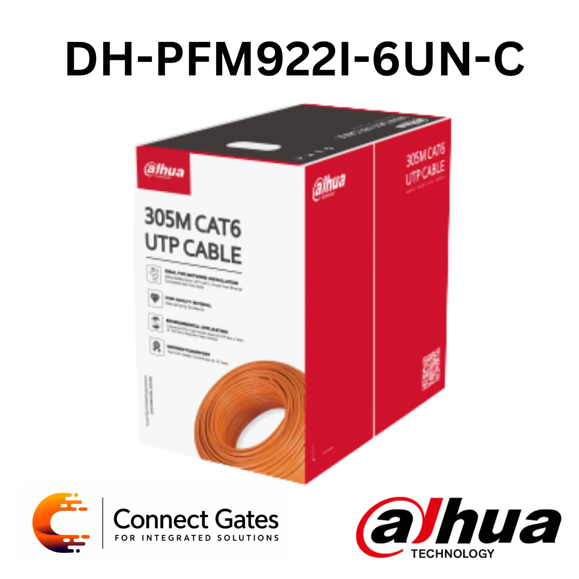 [DH-PFM922I-6UN-C] Dahua DH-PFM920I-6UN-C – 305m UTP CAT6 Network Cable with OFC Copper, PoE Support & PVC Jacket