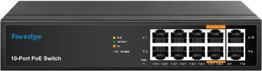 Foredge 10-Port 100M AI PoE Switch (65W)