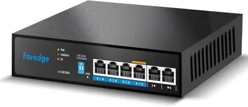 Foredge 6-Port 100M AI PoE Switch (65W)