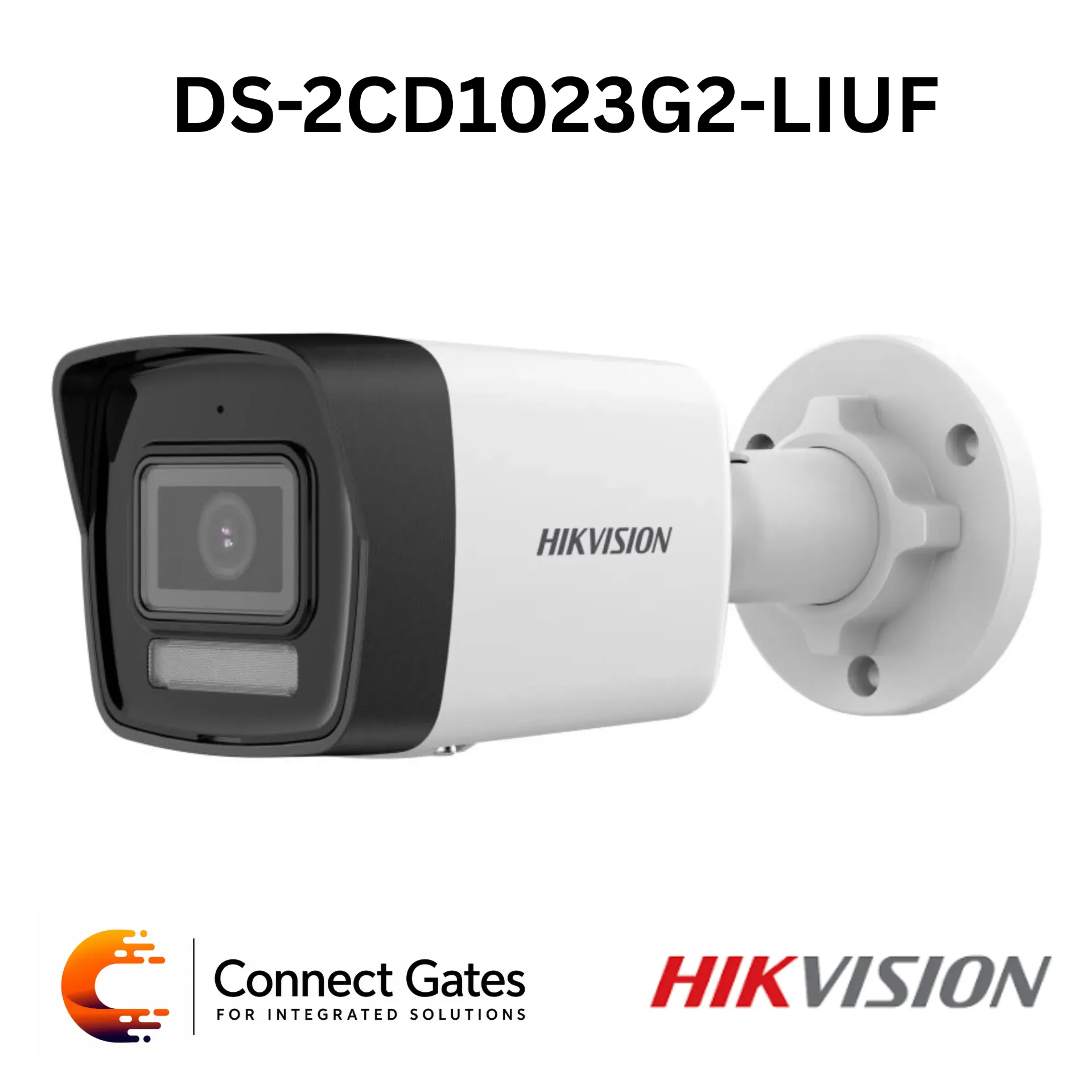 Hikvision DS-2CD1023G2-LIUF – 2MP Smart Hybrid Light Fixed Bullet Network Camera with Built-in Microphone, Human & Vehicle Detection, H.265+ & IP67