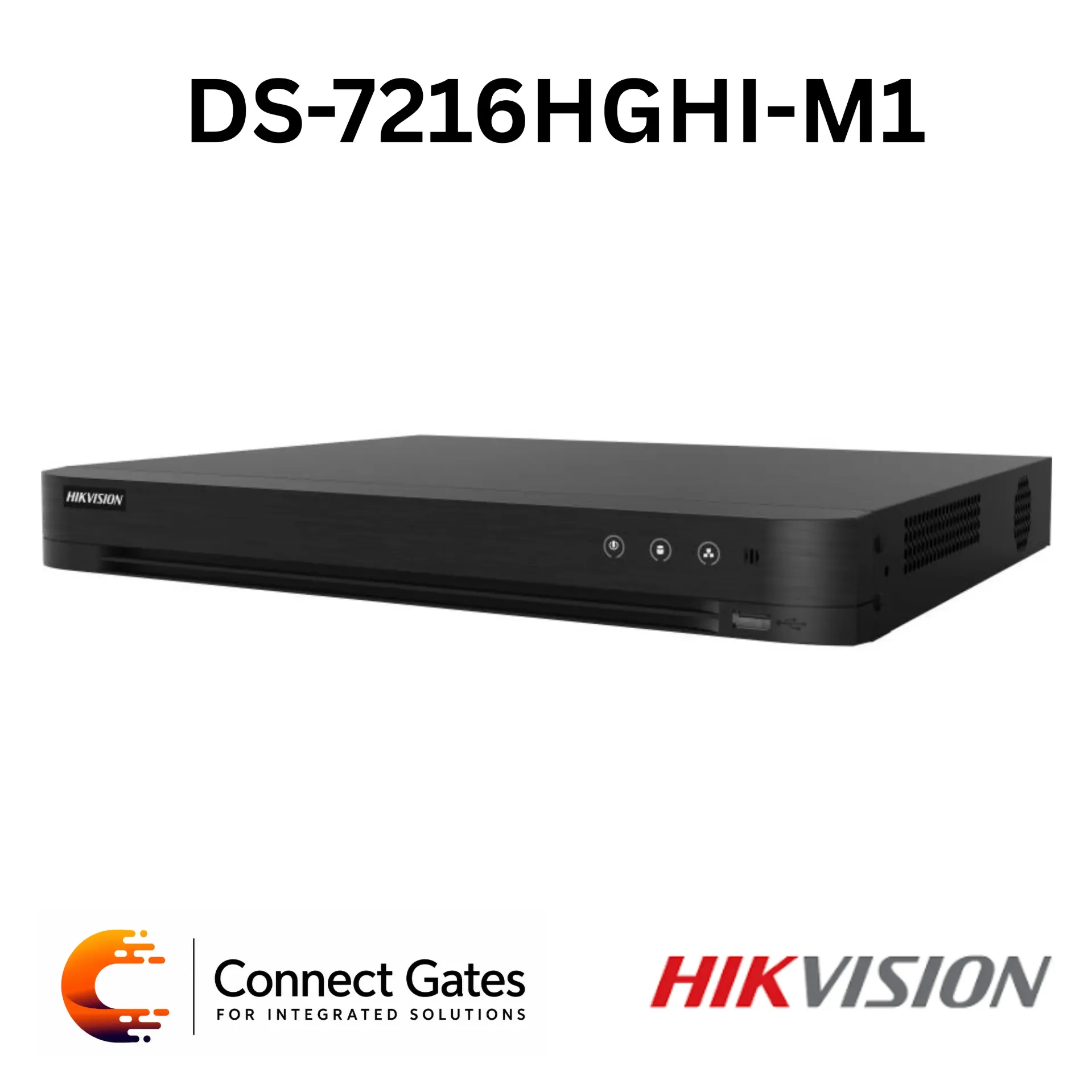 Hikvision DS-7216HGHI-M1 – 16-Channel 720p 1U H.265 DVR with Motion Detection 2.0, 18 IP Camera Inputs, Audio via Coax, 1 SATA HDD Bay & 1080p Lite Encoding