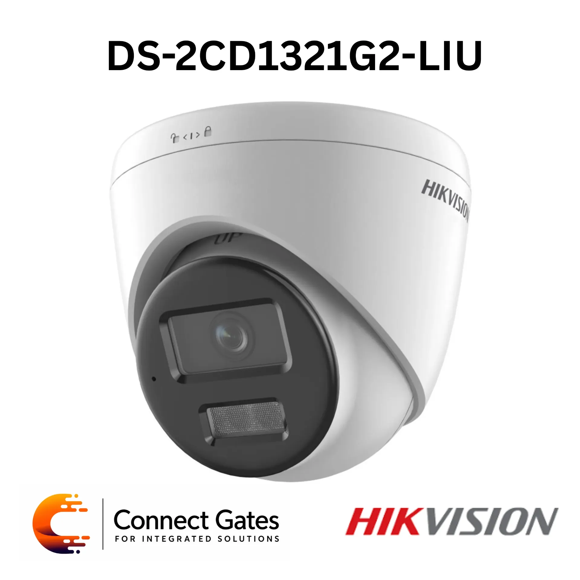 Hikvision DS-2CD1321G2-LIU – 2MP Smart Hybrid Light Fixed Turret Network Camera with Built-in Microphone, Human Detection, H.265+ & IP67