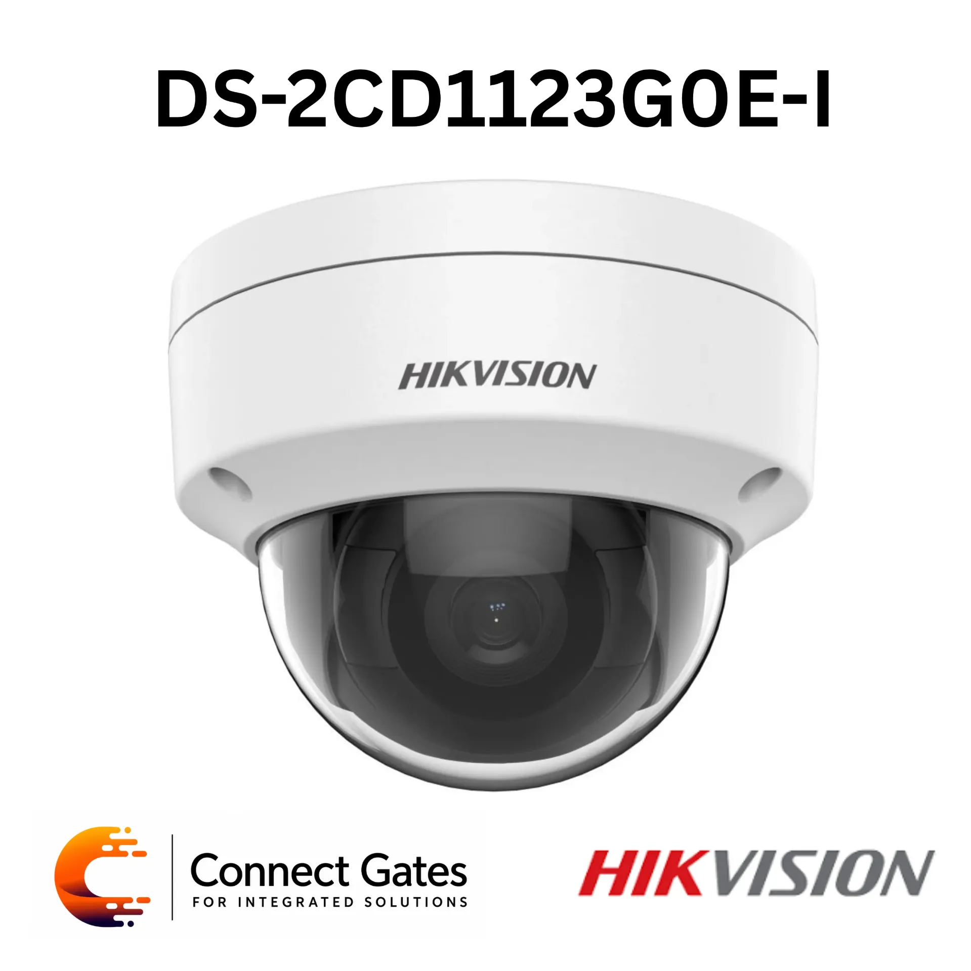 Hikvision DS-2CD1123G0E-I – 2MP Fixed Dome Network Camera with EXIR 2.0, 30m IR, H.265+, Digital WDR, IP67 & IK10