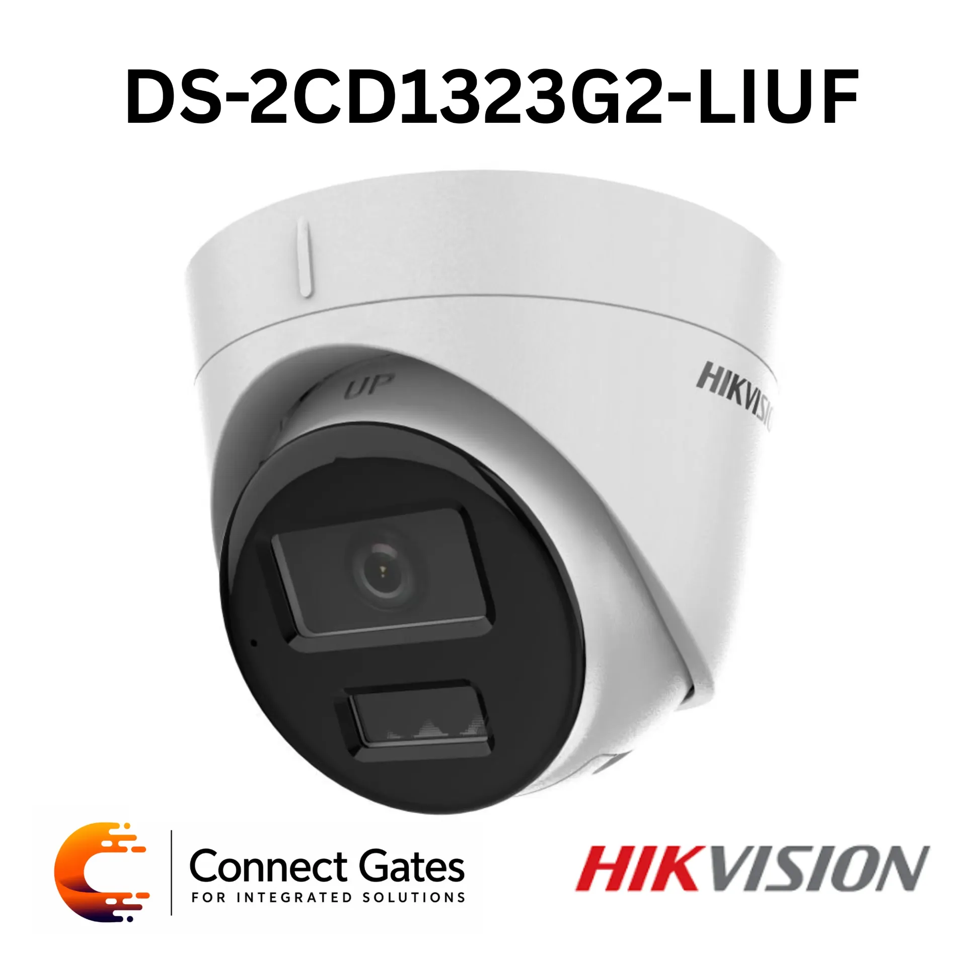 Hikvision DS-2CD1323G2-LIUF – 2MP Smart Hybrid Light Fixed Turret Network Camera with Built-in Microphone, Human & Vehicle Detection, H.265+ & IP67