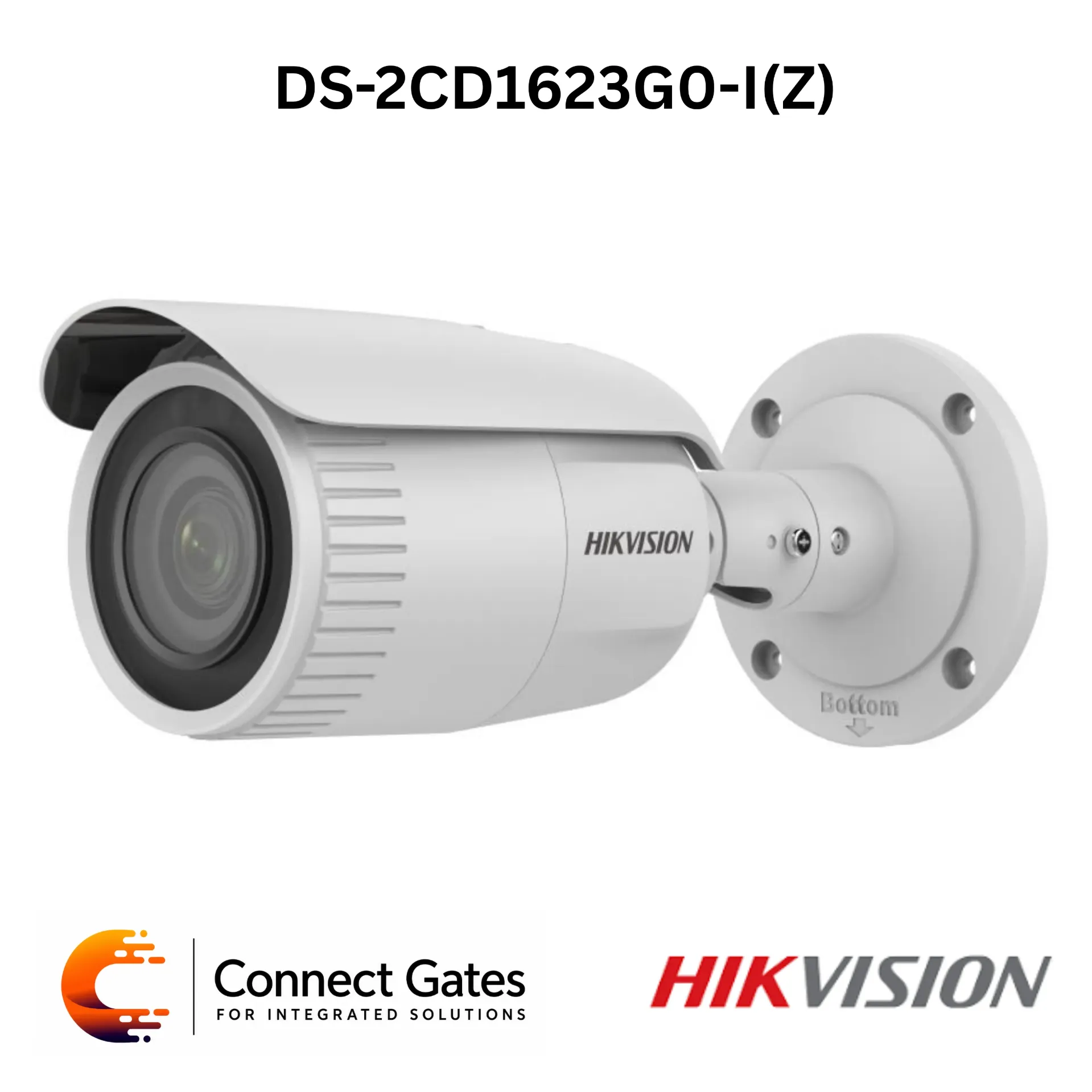 Hikvision DS-2CD1623G0-IZ – 2MP Varifocal Bullet Network Camera with Motorized 2.8–12mm Lens, EXIR 50m, DWDR, 256GB SD Support & IP67