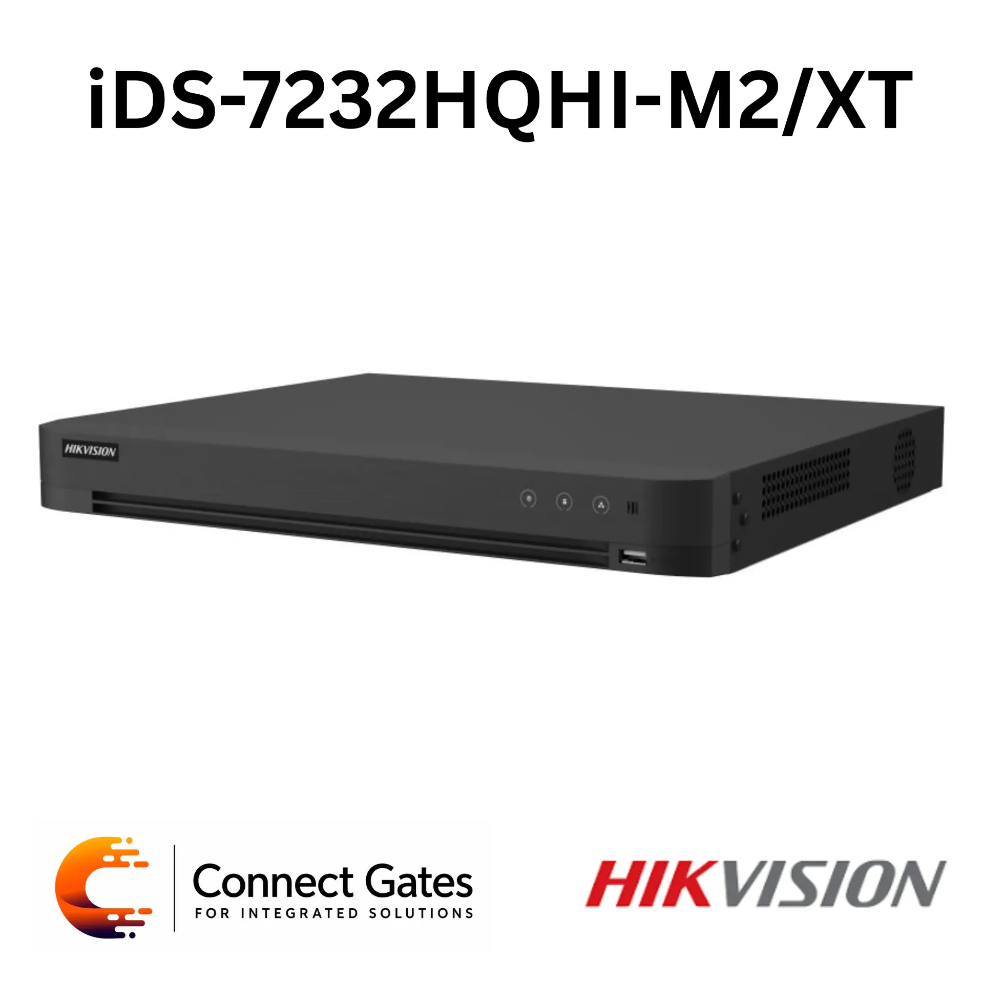 Hikvision iDS-7232HQHI-M2/XT – 32-Channel 1080p AcuSense DVR with Facial Recognition, 40 IP Camera Support, 2 SATA HDD Bays & 4K HDMI Output