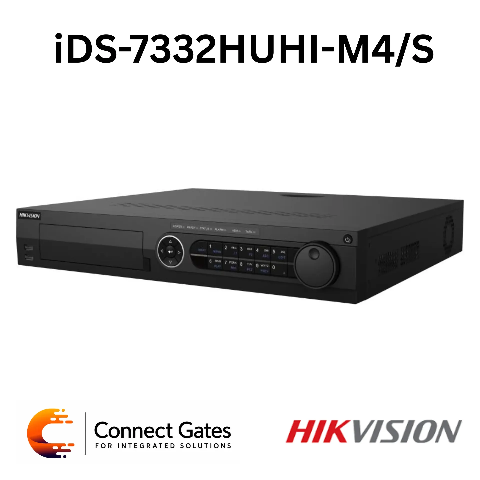 Hikvision iDS-7332HUHI-M4/S – 32-Channel 5MP AcuSense DVR with 64 IP Camera Support, 4 SATA HDD Bays, RAID, eSATA & Dual LAN