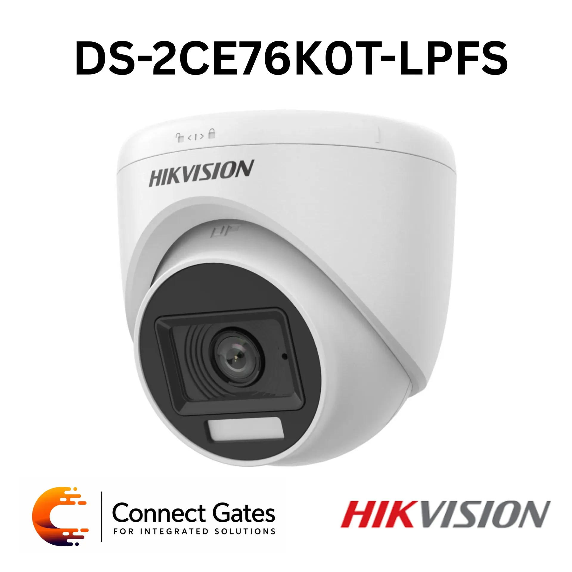 Hikvision DS-2CE76K0T-LPFS – 3K Dual Light Audio Indoor Fixed Turret Camera with Built-in Mic, 20m IR, 20m White Light & 4-in-1 Video Output