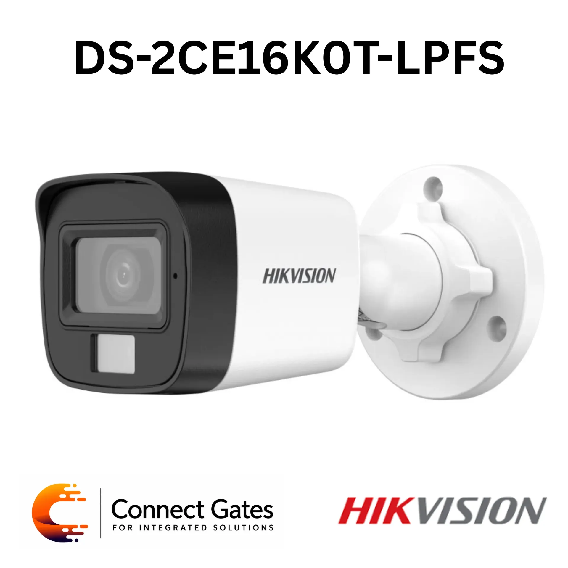 Hikvision DS-2CE16K0T-LPFS – 3K Dual Light Audio Fixed Mini Bullet Camera with Built-in Mic, 25m IR, 20m White Light, IP67 & 4-in-1 Video Output