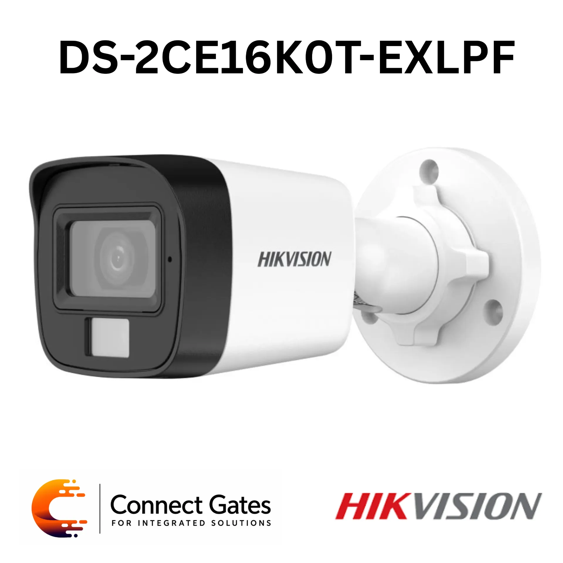 Hikvision DS-2CE16K0T-EXLPF – 3K Smart Hybrid Light Fixed Mini Bullet Camera with 20m IR, 20m White Light, IP67 & 4-in-1 Video Output