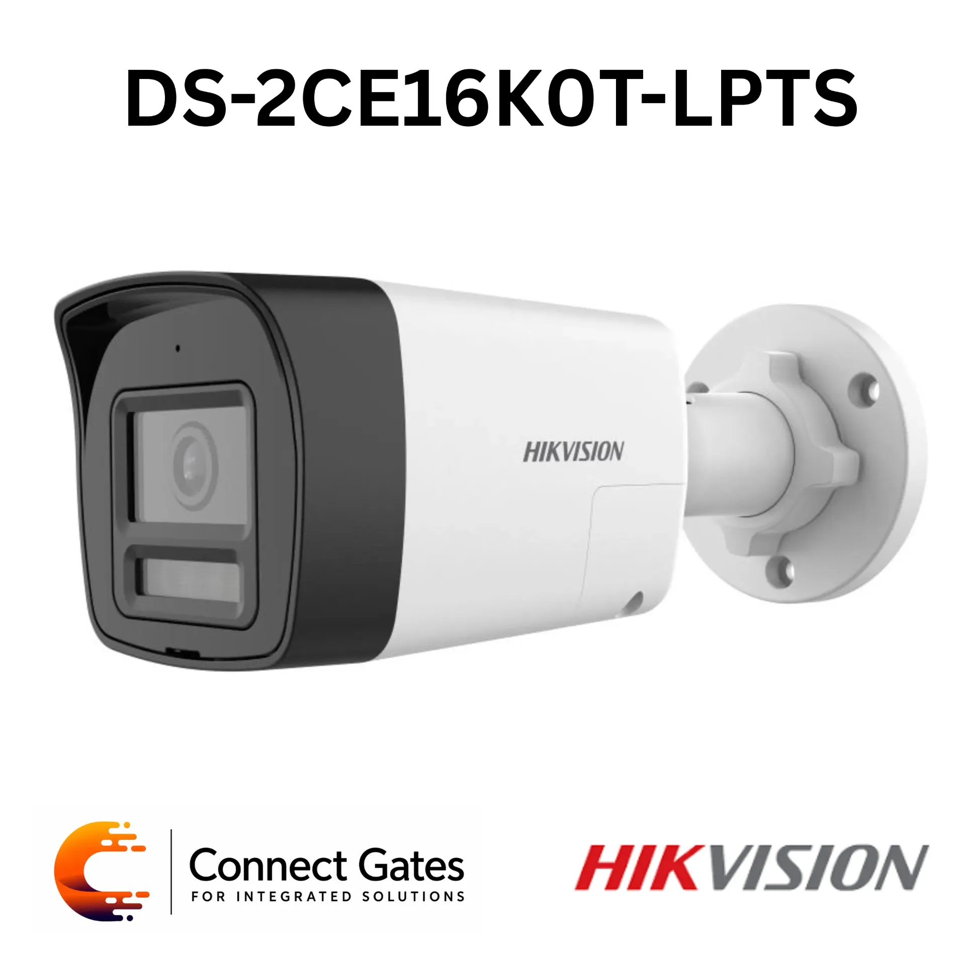 [DS-2CE16K0T-LPTS] Hikvision DS-2CE16K0T-LPTS – 3K Two-Way Audio Fixed Mini Bullet Camera with Built-in Mic & Speaker, 25m IR, 20m White Light, IP67