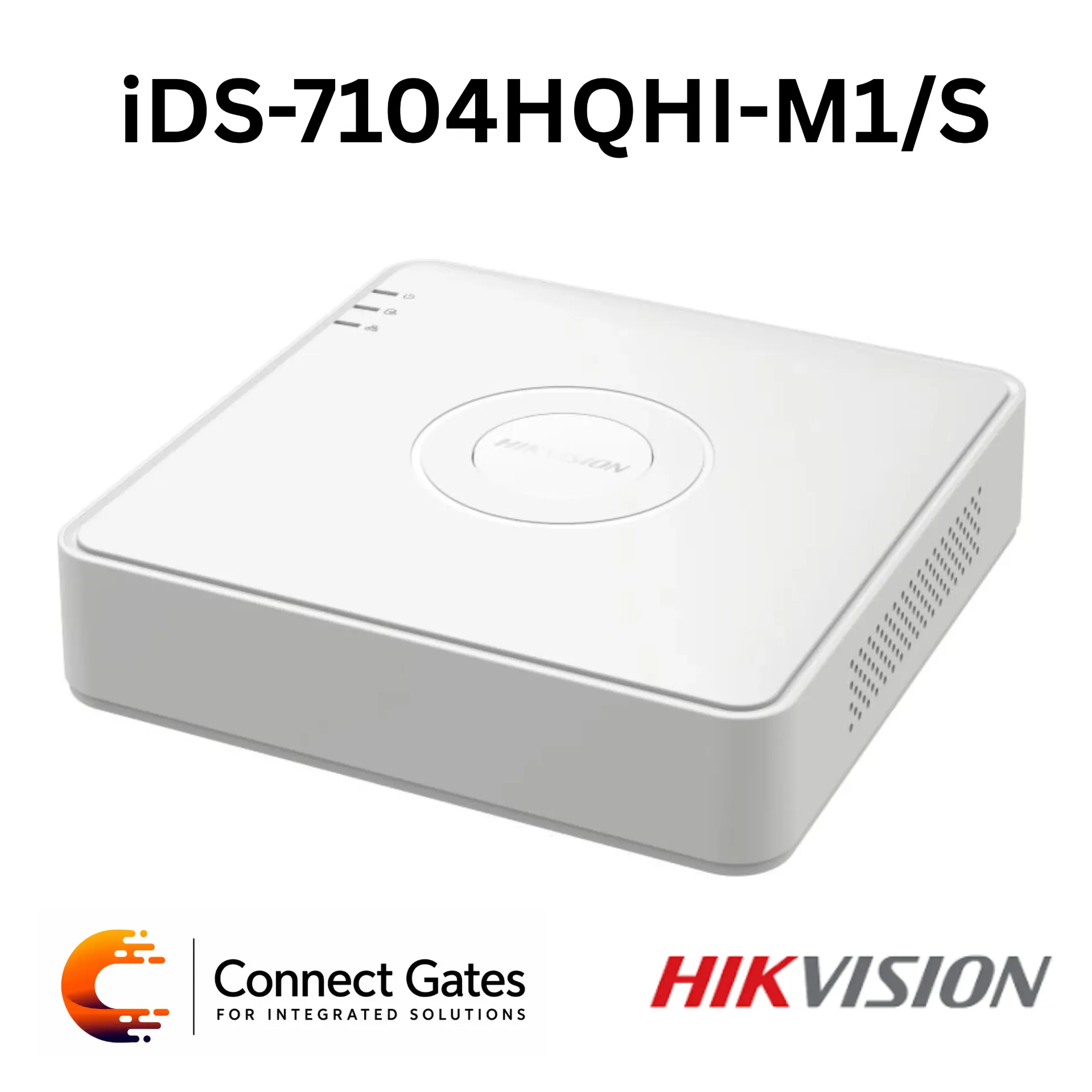 Hikvision iDS-7104HQHI-M1/S – 4-Channel 1080p Mini 1U H.265 AcuSense DVR with Motion Detection 2.0, Perimeter Protection, 6-Channel IP Camera Support & 1 SATA HDD