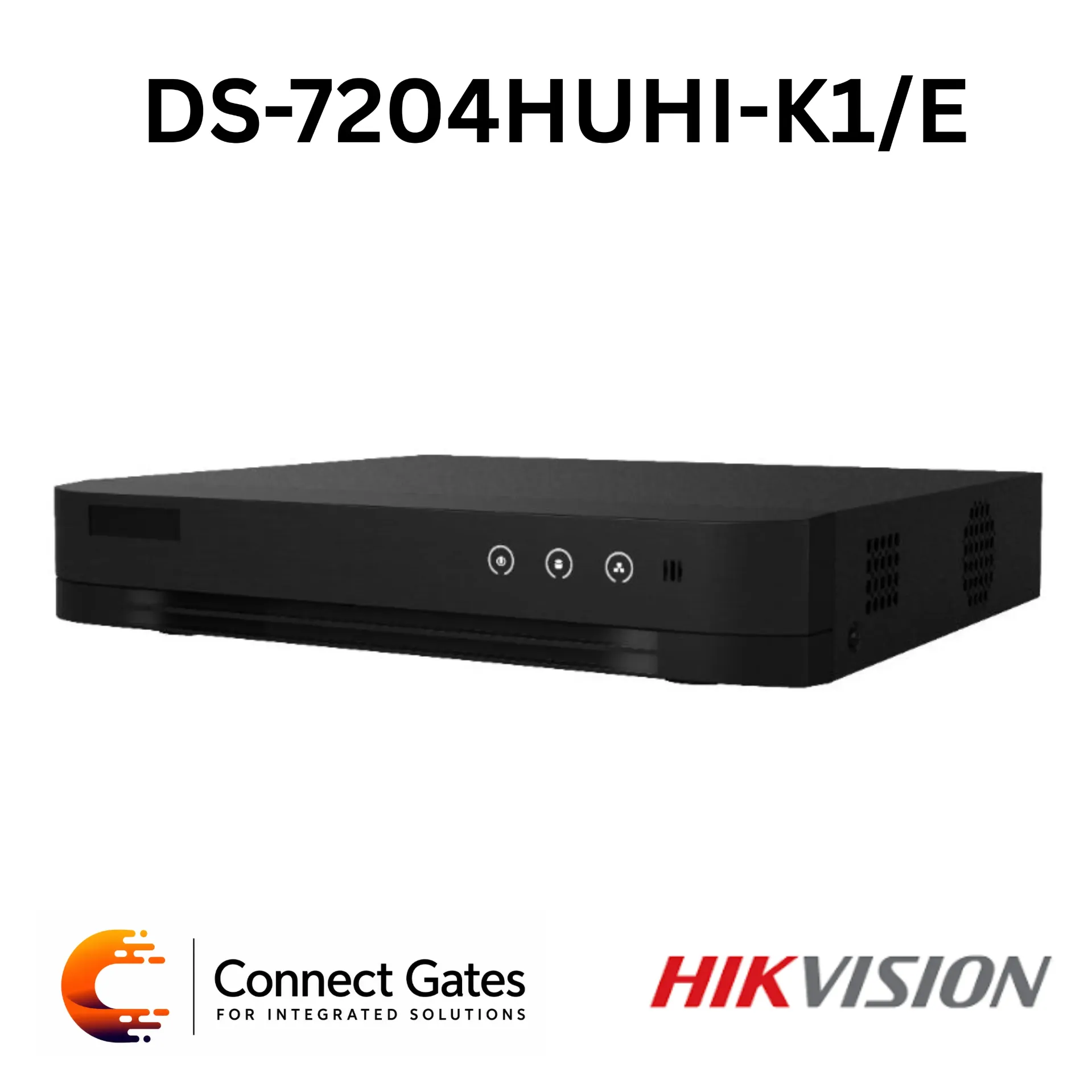 [DS-7204HUHI-K1E] Hikvision DS-7204HUHI-K1E – 4-Channel Turbo HD DVR with 8MP Recording, 4 Audio Inputs, RS-485 & 1 SATA HDD Bay
