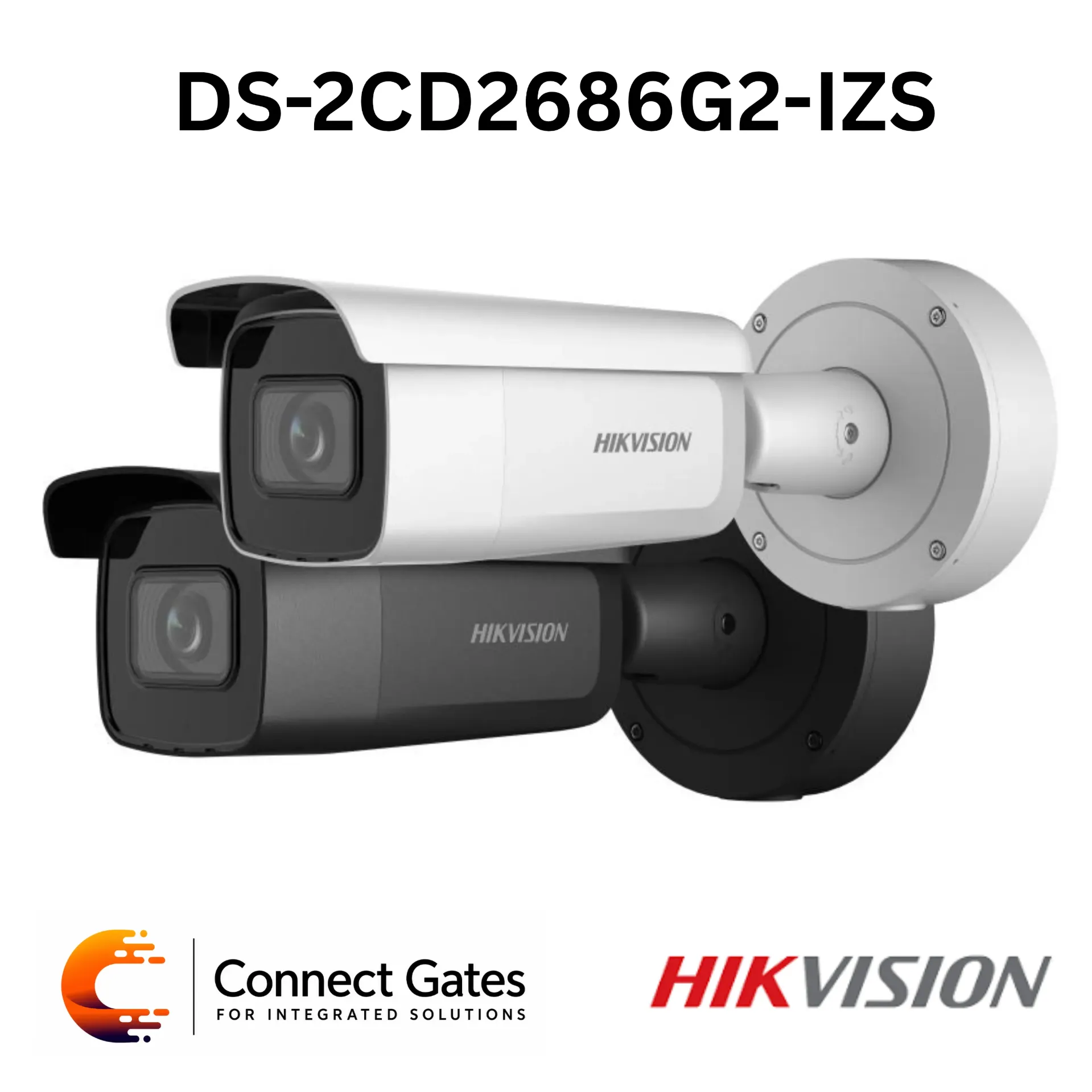 Hikvision DS-2CD2686G2-IZS – 8MP AcuSense Powered-by-DarkFighter Motorized Varifocal Bullet Network Camera with Human/Vehicle Detection, Audio/Alarm I/O, 120dB WDR, IR 60m, 512GB SD Support, IP66 & IK10