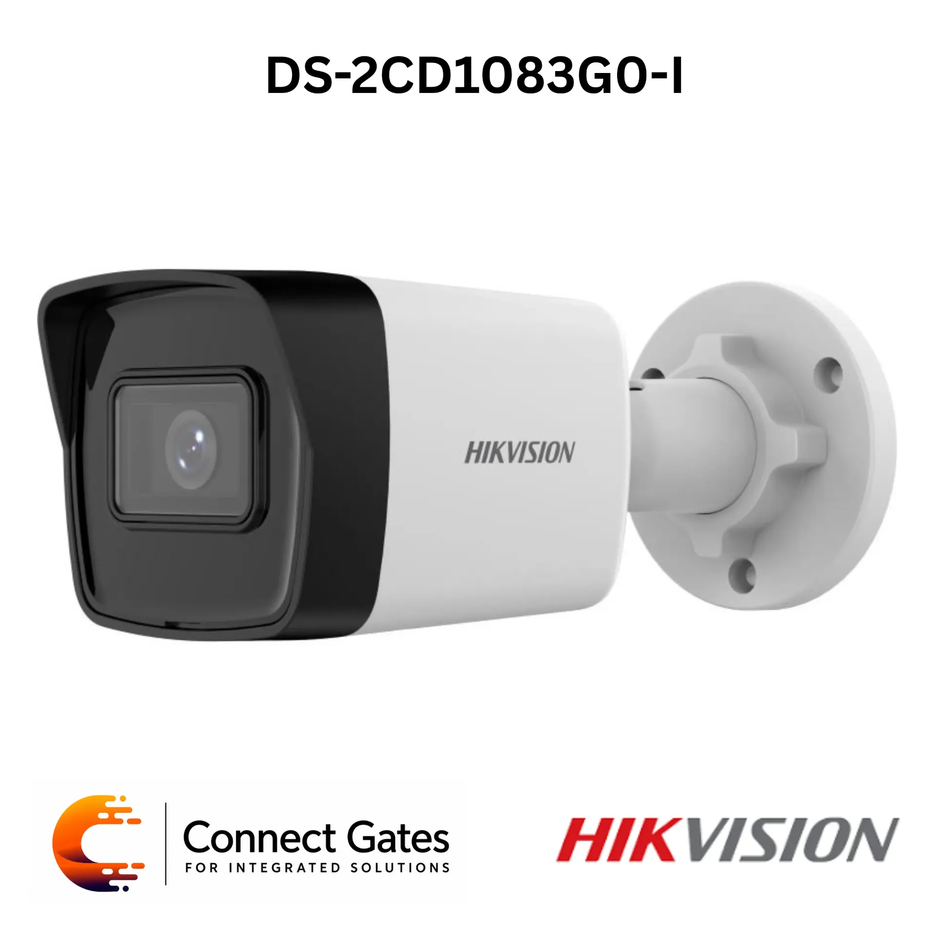 Hikvision DS-2CD1083G0-I – 8MP 4K Fixed Bullet Network Camera with 120dB WDR, EXIR 30m, H.265+ Compression, IP67 & PoE