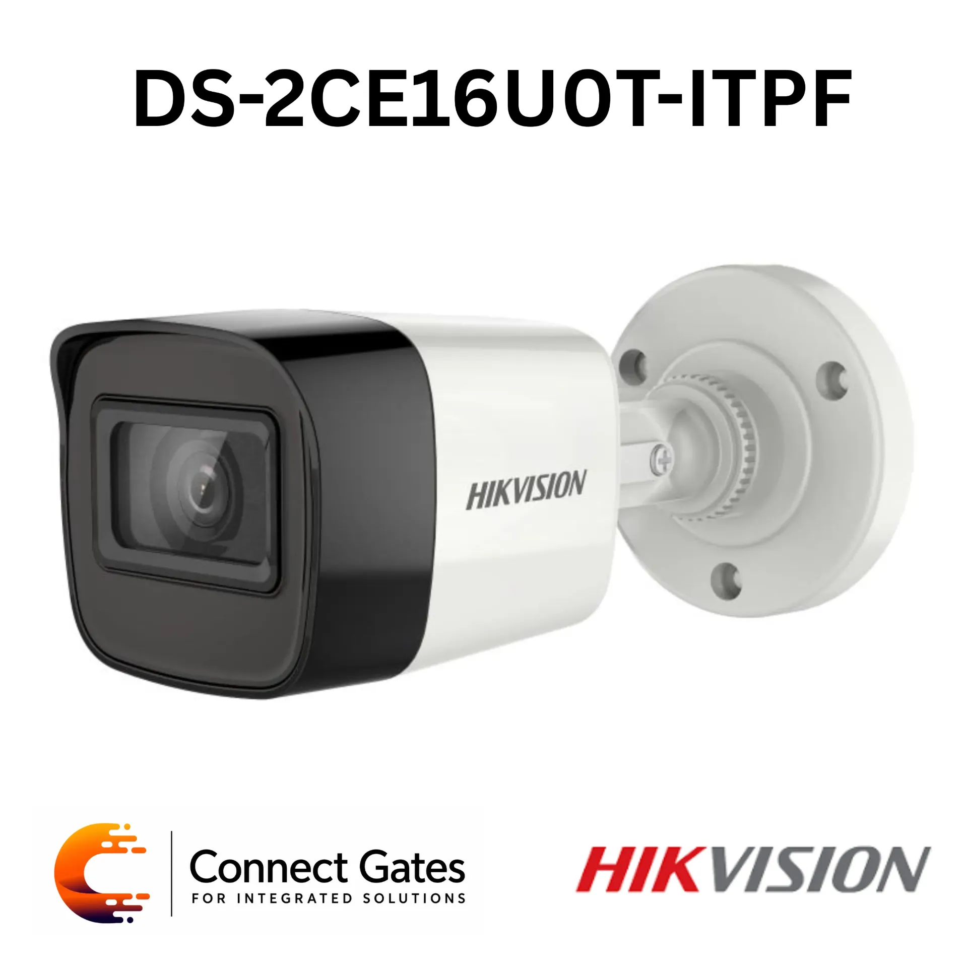 [DS-2CE16U0T-ITPF] Hikvision DS-2CE16U0T-ITPF – 4K 8MP Fixed Mini Bullet Camera with EXIR 2.0, 30m IR, IP67 & 4-in-1 Video Output