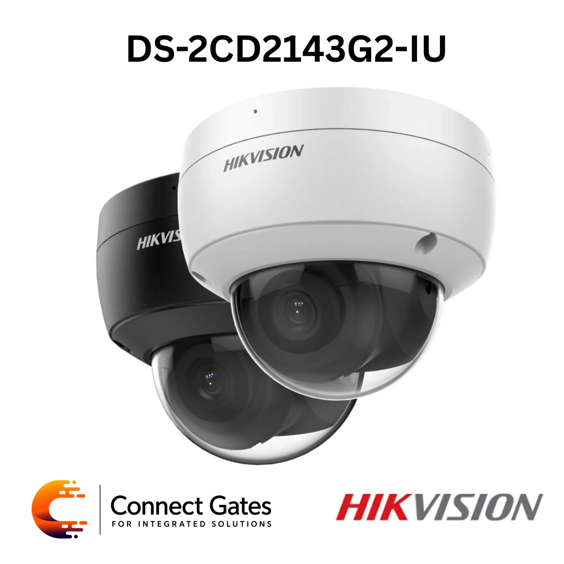 Hikvision DS-2CD2143G2-IU – 4MP AcuSense Built-in Mic Fixed Dome Network Camera with Human/Vehicle Detection, 120dB WDR, 512GB SD Support, IP67, IK10 & PoE