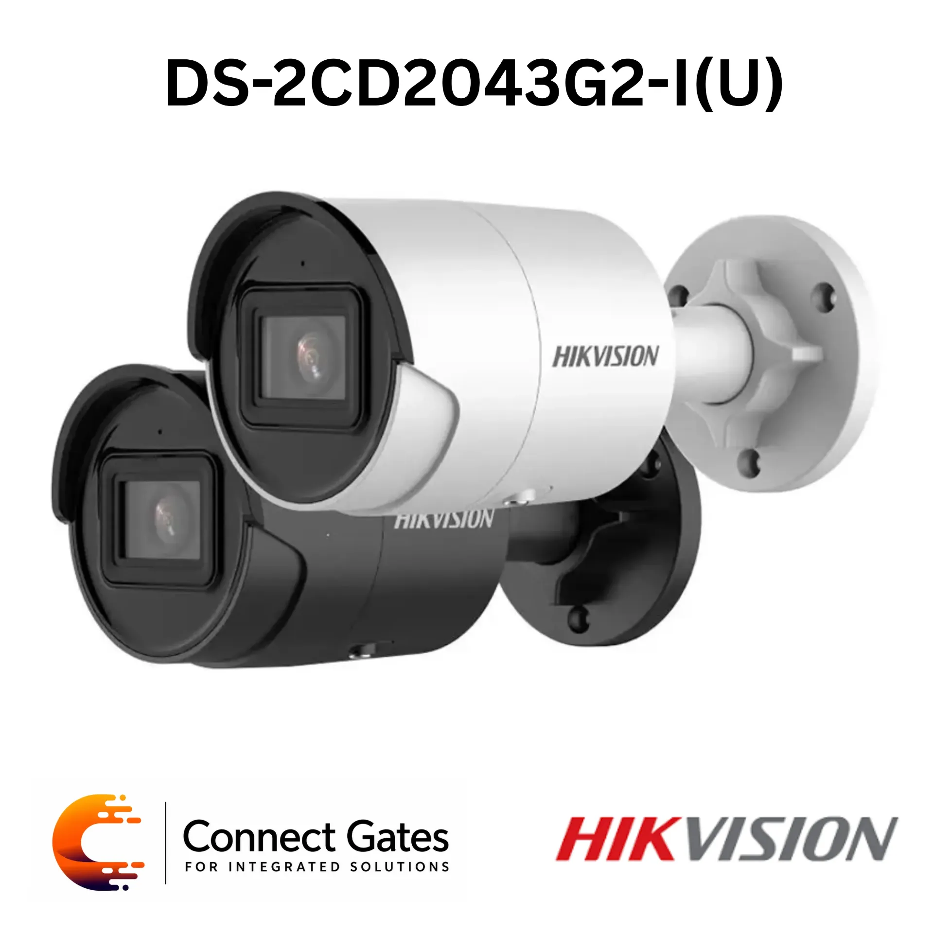 Hikvision DS-2CD2043G2-I – 4MP AcuSense Fixed Bullet Network Camera with Human/Vehicle Detection, 120dB WDR, IR 40m, 512GB SD Support, IP67 & PoE