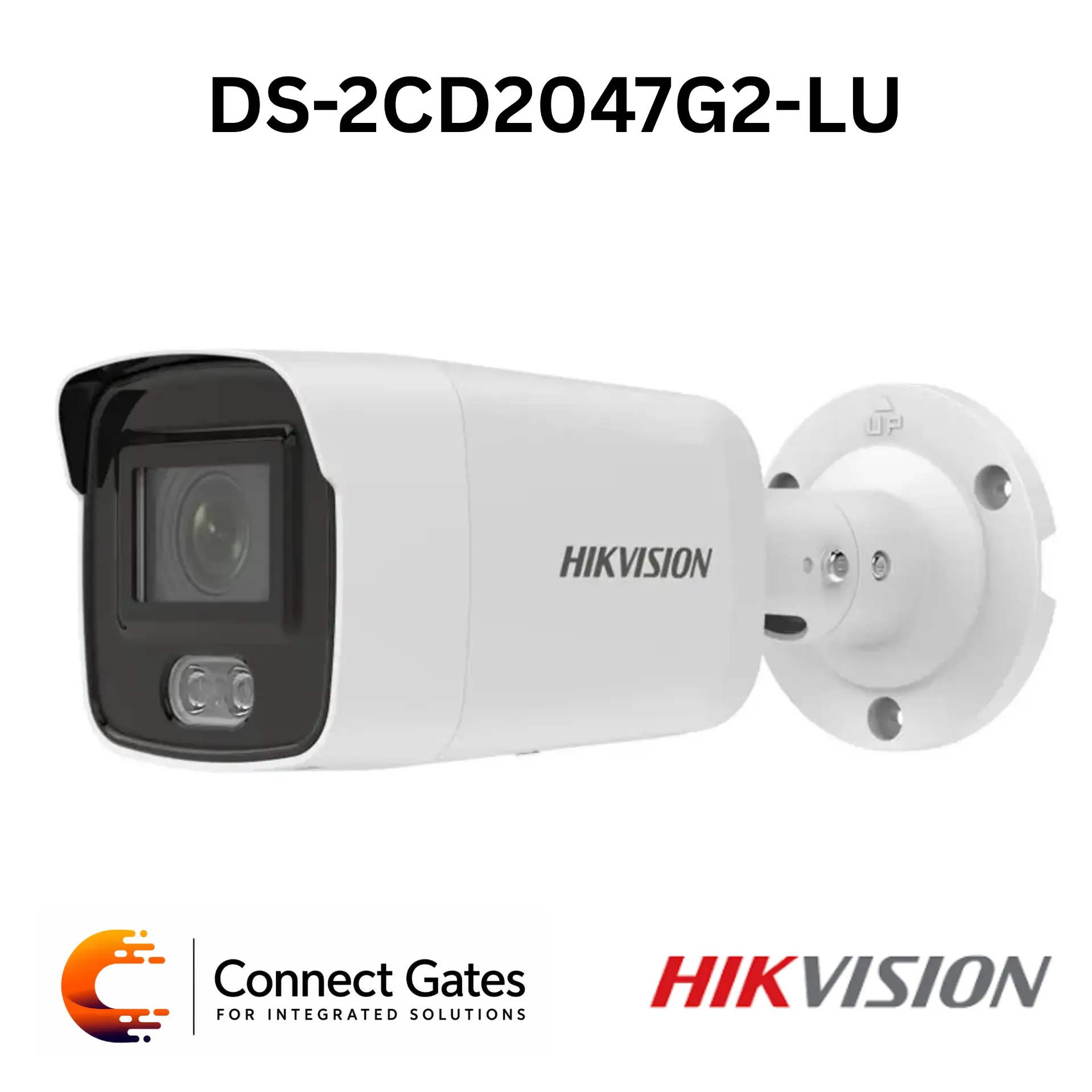 Hikvision DS-2CD2047G2-LU – 4MP ColorVu Fixed Bullet Network Camera with Built-in Microphone, Human & Vehicle Detection, 130 dB WDR, H.265+ & IP67
