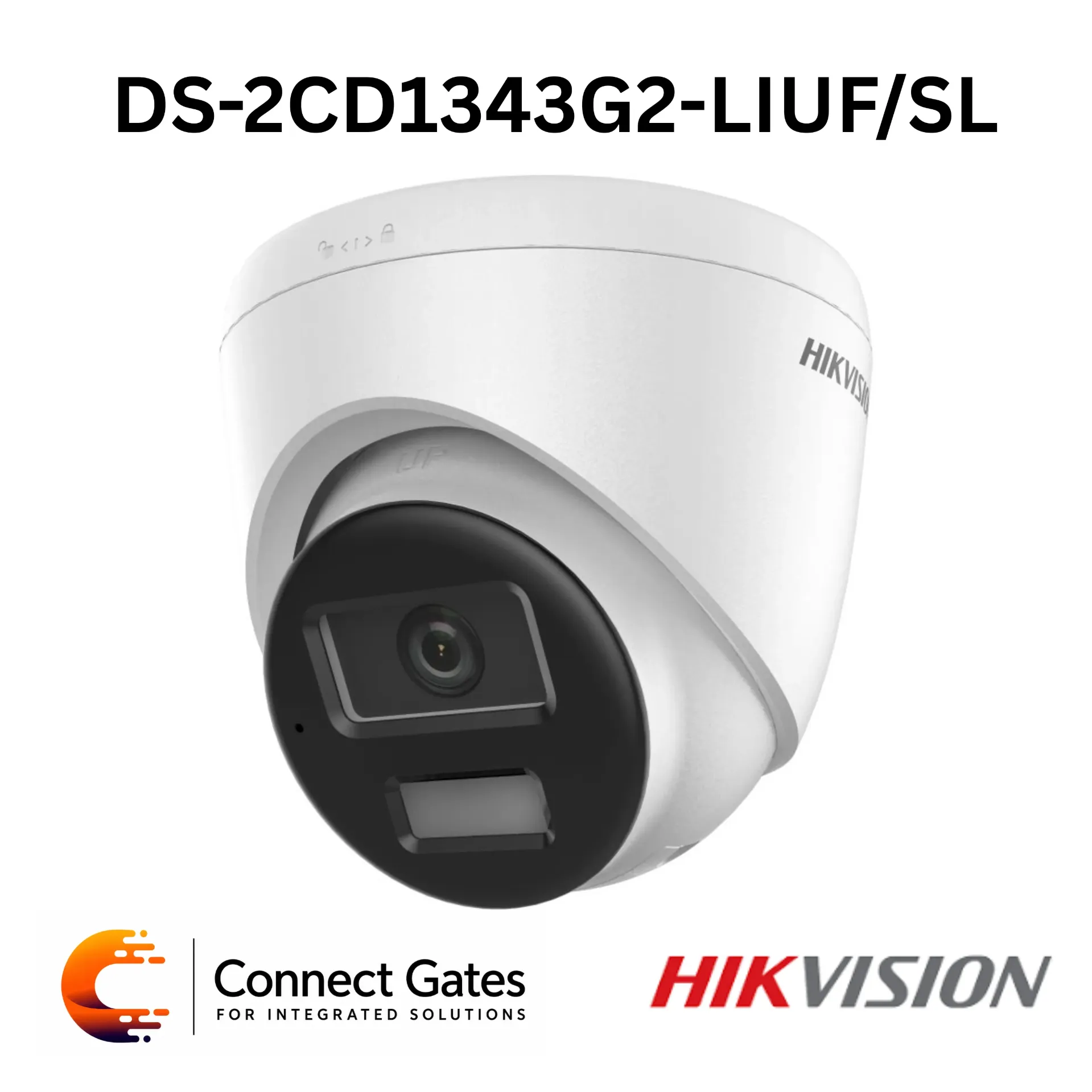 Hikvision DS-2CD1343G2-LIUF/SL – 4MP Smart Hybrid Light Fixed Turret Network Camera with Two-Way Audio, Human & Vehicle Detection, H.265+ & IP67