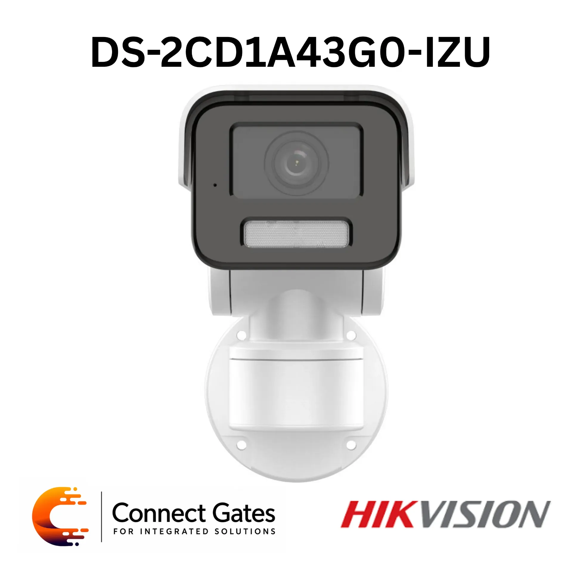Hikvision DS-2CD1A43G0-IZU – 4MP Varifocal Bullet PT Network Camera with Motorized 2.8–12mm Lens, Pan/Tilt, 120dB WDR, IR 50m, 256GB SD Support & IP66