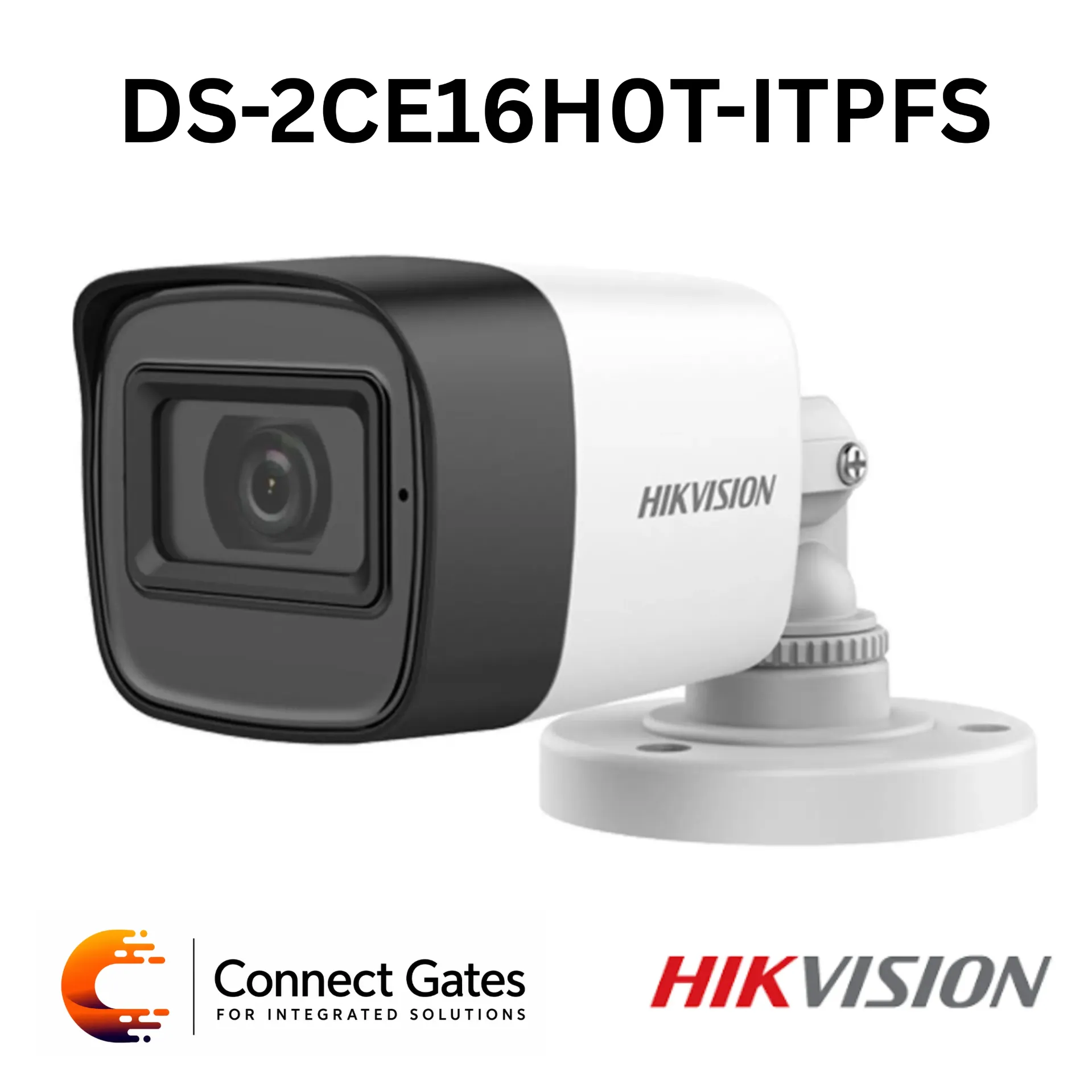 [DS-2CE16H0T-ITPFS] Hikvision DS-2CE16H0T-ITPFS – 5MP Audio Fixed Mini Bullet Camera with Built-in Mic, 25m Smart IR, IP67 & 4-in-1 Video Output