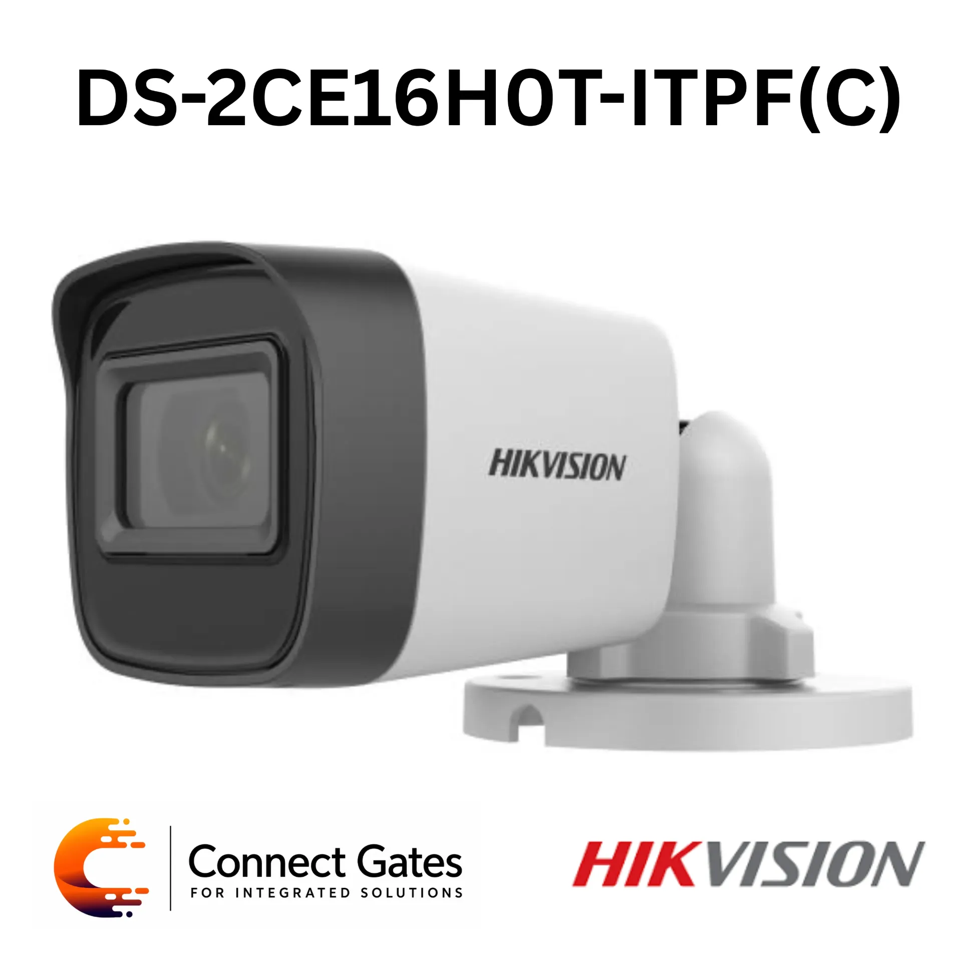 [DS-2CE16H0T-ITPF] Hikvision DS-2CE16H0T-ITPF(C) – 5MP Fixed Mini Bullet Camera with EXIR 2.0, 25m IR, IP67 & 4-in-1 Video Output