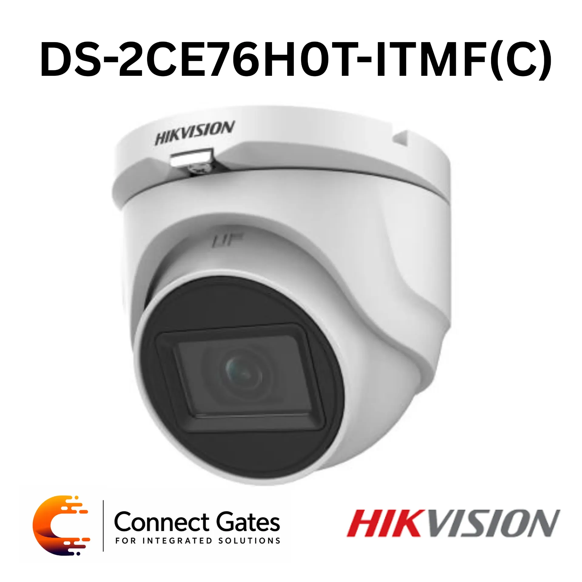 [DS-2CE76H0T-ITMF(C)] Hikvision DS-2CE76H0T-ITMF(C) – 5MP EXIR Turret Camera with 30m IR, 4-in-1 TVI/AHD/CVI/CVBS Output, Digital WDR & IP67 Protection