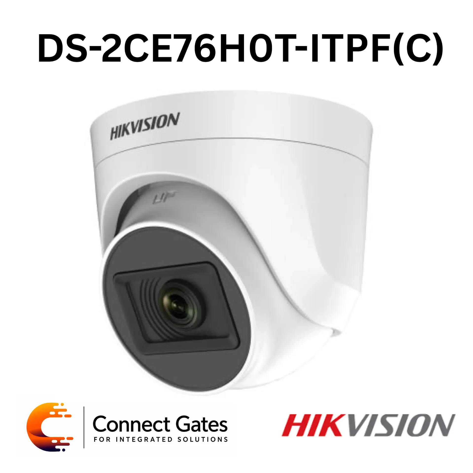 [DS-2CE76H0T-ITPF] Hikvision DS-2CE76H0T-ITPF(C) – 5MP Indoor Fixed Turret Camera with EXIR 2.0, 20m IR & 4-in-1 Video Output