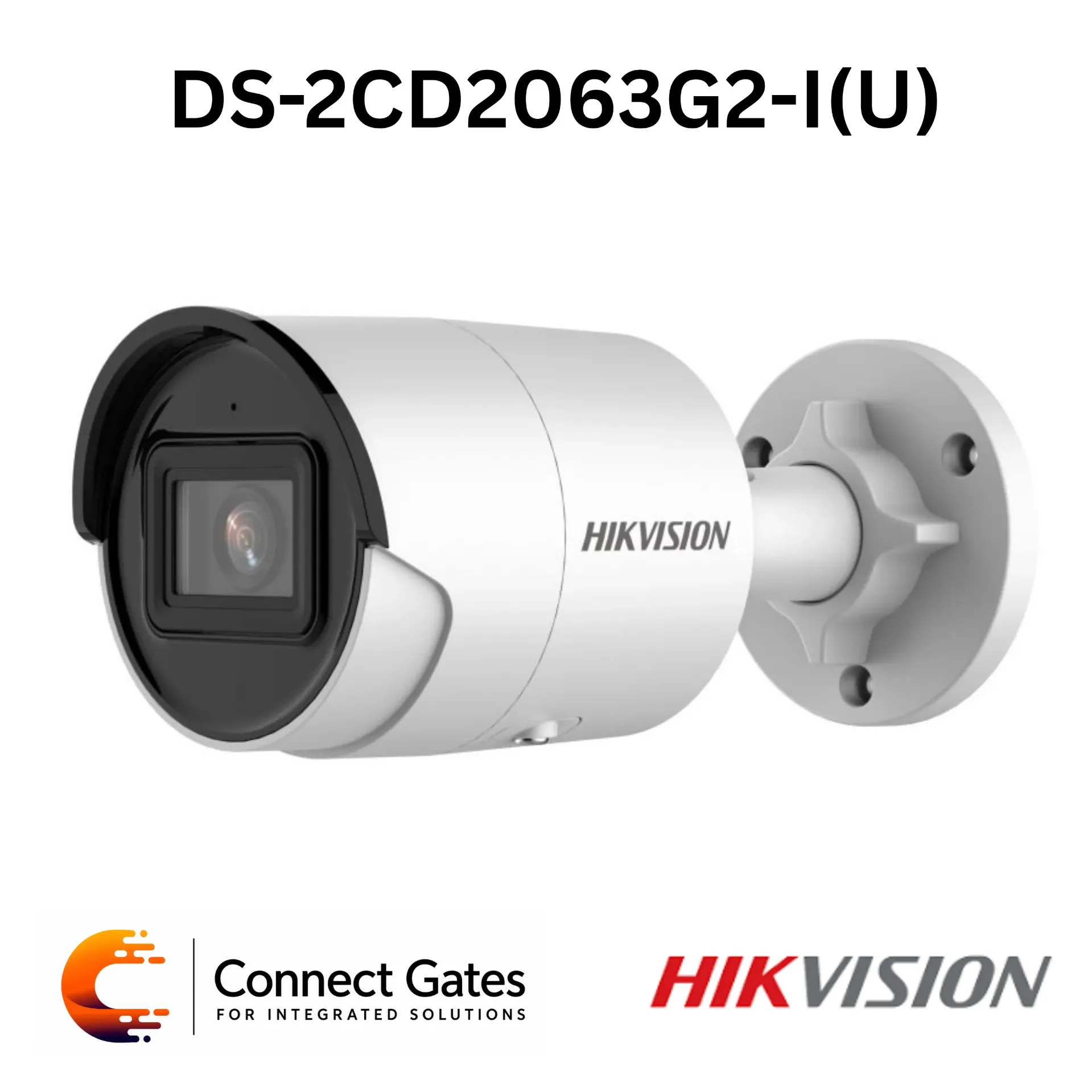 [DS-2CD2063G2-I] Hikvision DS-2CD2063G2-I – 6MP AcuSense Fixed Bullet Network Camera with Human/Vehicle Detection, 120dB WDR, IR 40m, 512GB SD Support & IP67
