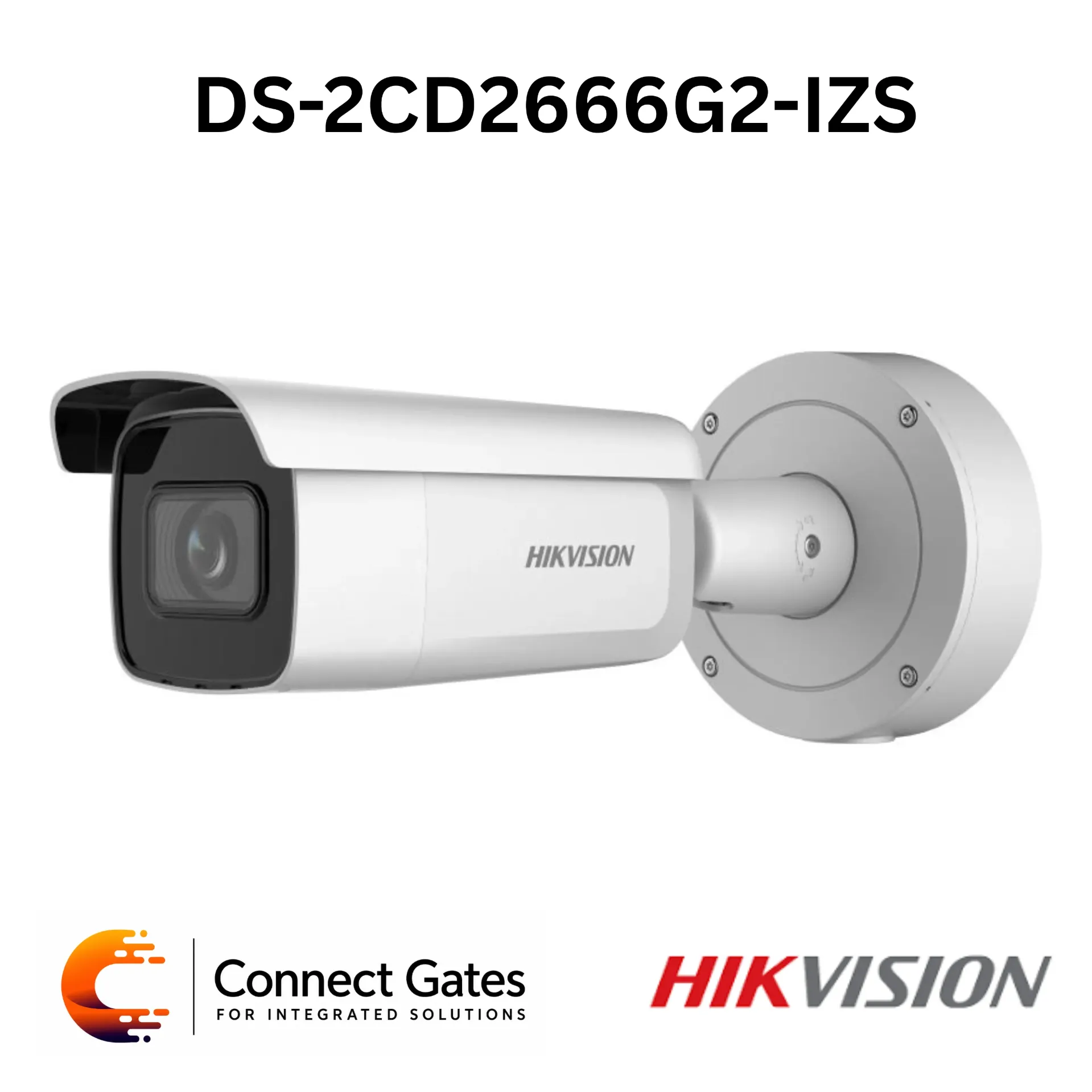 [DS-2CD2666G2-IZS] Hikvision DS-2CD2666G2-IZS – 6MP AcuSense Powered-by-DarkFighter Motorized Varifocal Bullet Network Camera with Audio/Alarm, H.265+ & IP66/IK10