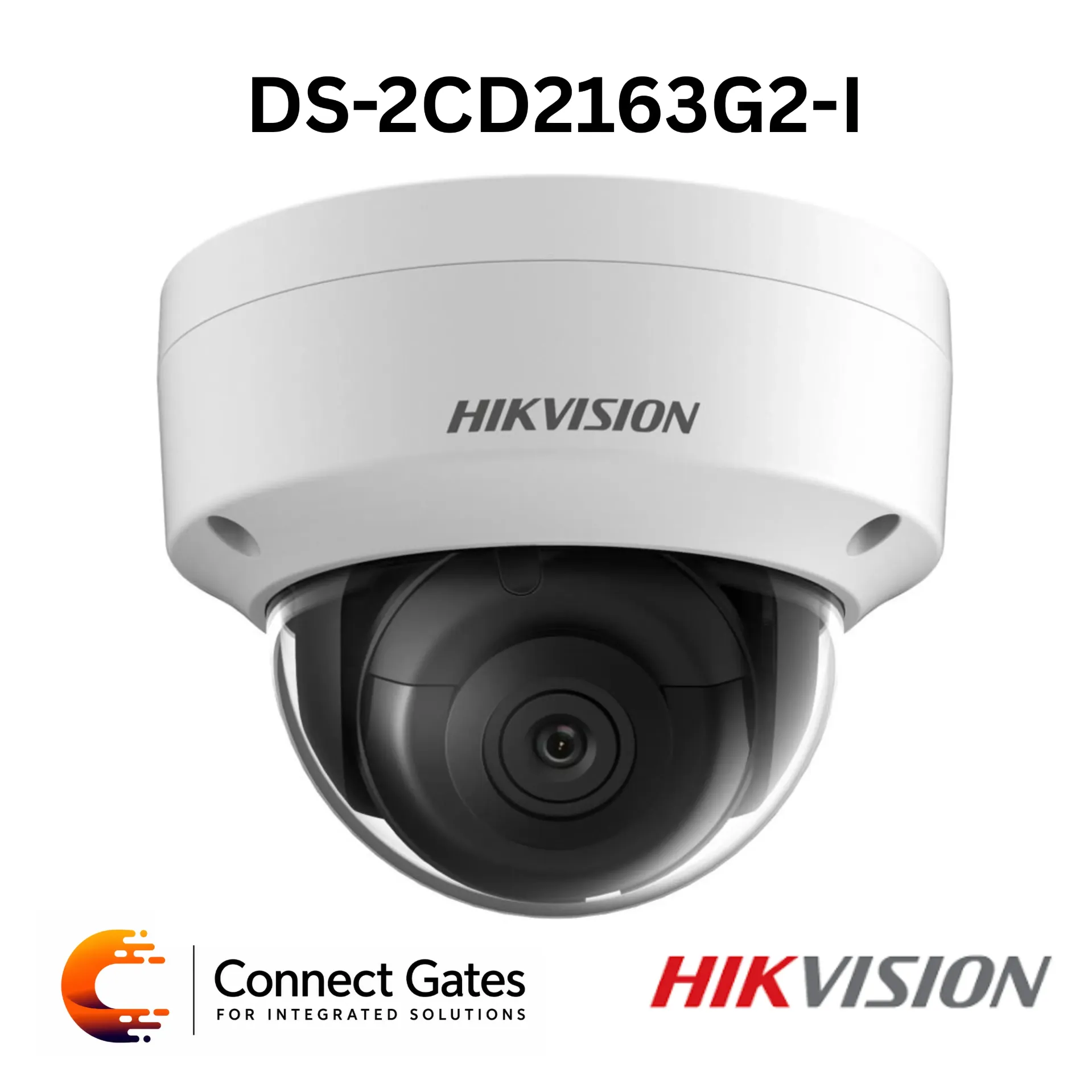 Hikvision DS-2CD2163G2-I – 6MP AcuSense Fixed Dome Network Camera with IR, 120 dB WDR, H.265+ & IP67/IK10