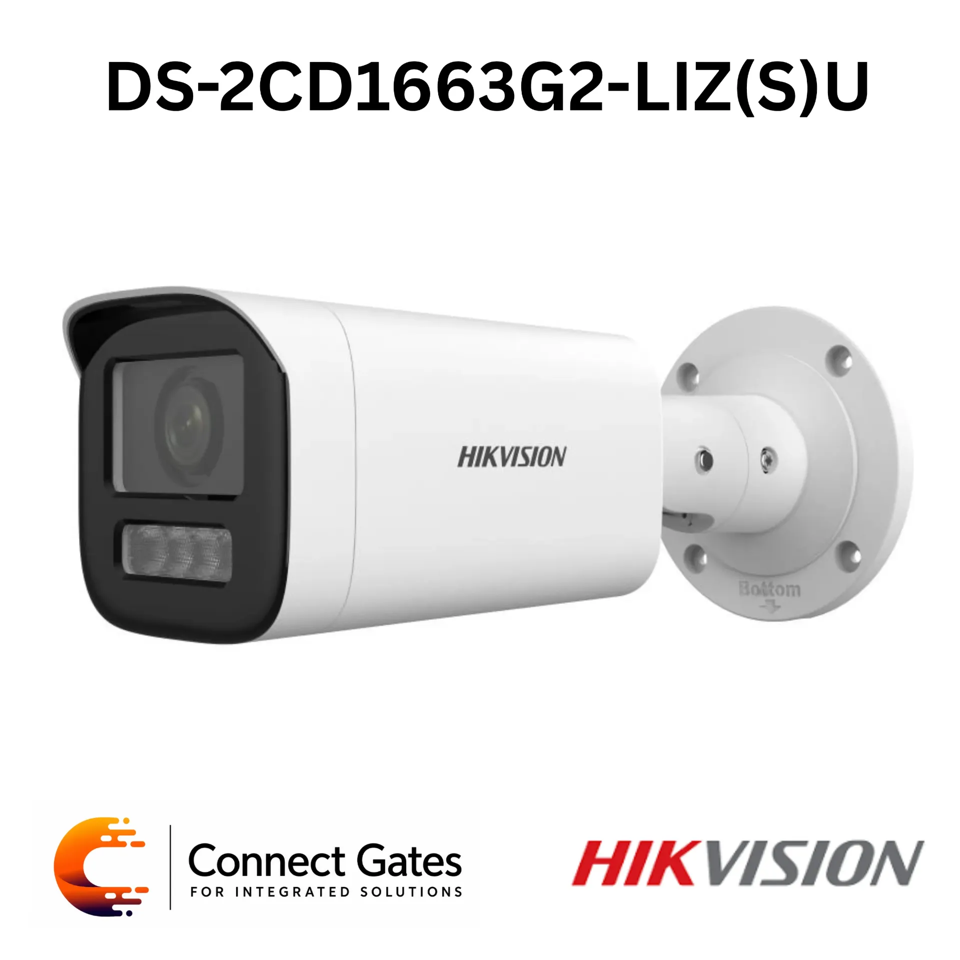 Hikvision DS-2CD1663G2-LIZU – 6MP Smart Hybrid Light Varifocal Bullet Network Camera with Human/Vehicle Detection, Motorized 2.8–12mm Lens, Built-in Microphone, 512GB SD Support & IP67