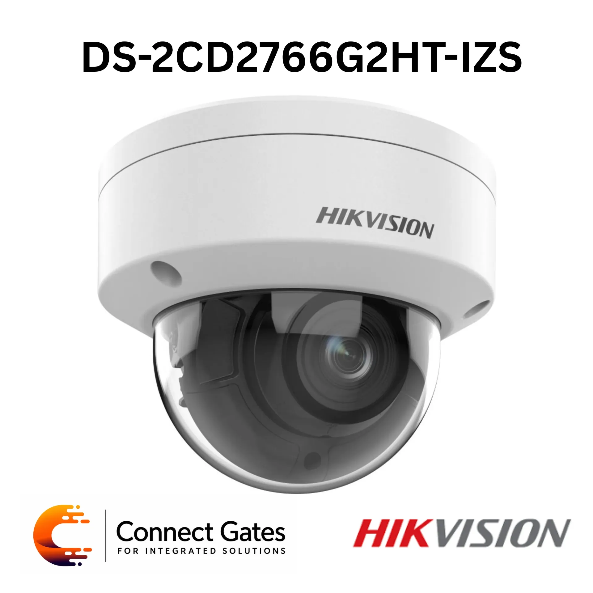 Hikvision DS-2CD2766G2HT-IZS – 6MP Powered by DarkFighter Motorized Varifocal Dome Network Camera with AcuSense, IR, H.265+ & IP67/IK10