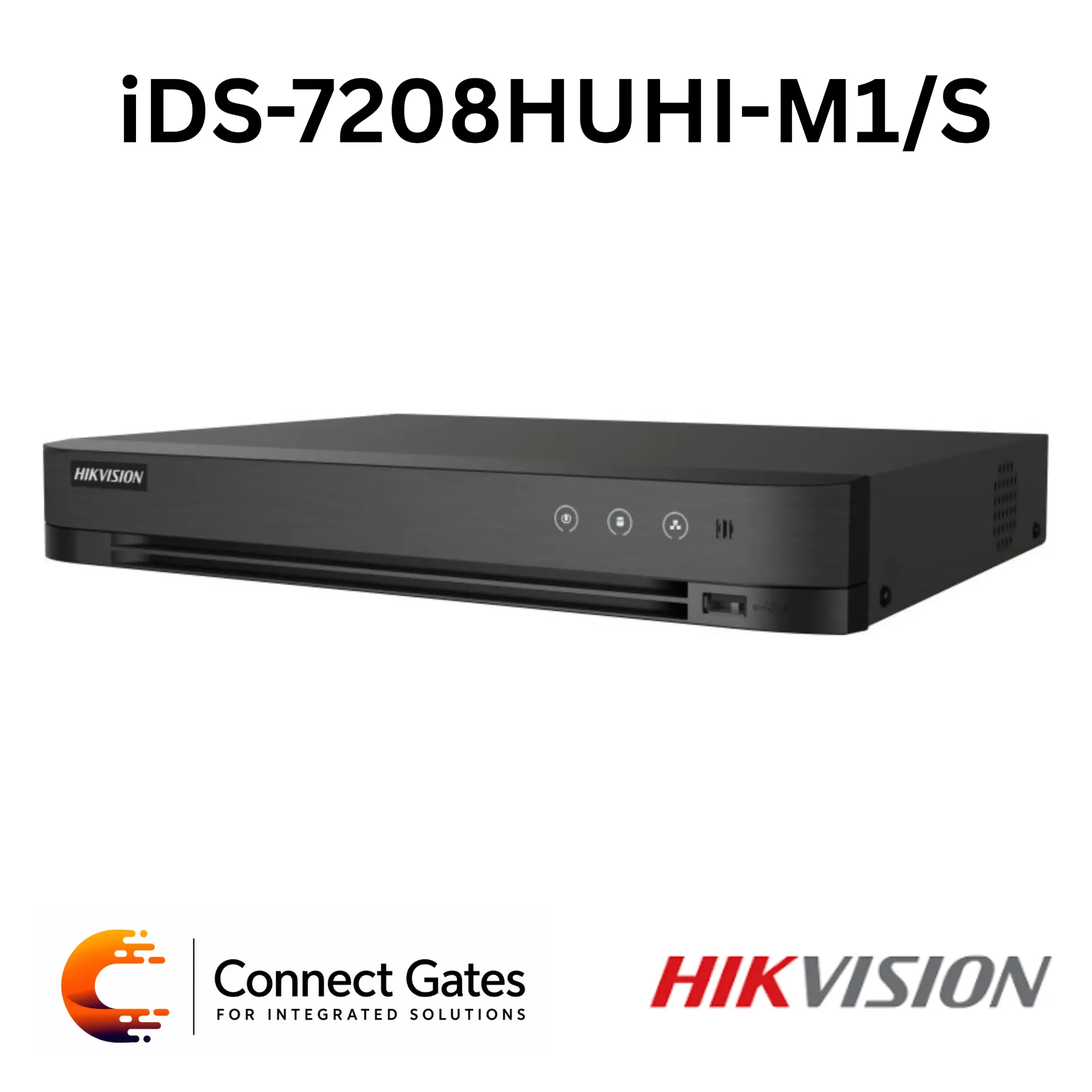 Hikvision iDS-7208HUHI-M1/S – 8-Channel Turbo AcuSense DVR with 8MP Recording, 16 IP Camera Support, 4K HDMI Output & RS-485