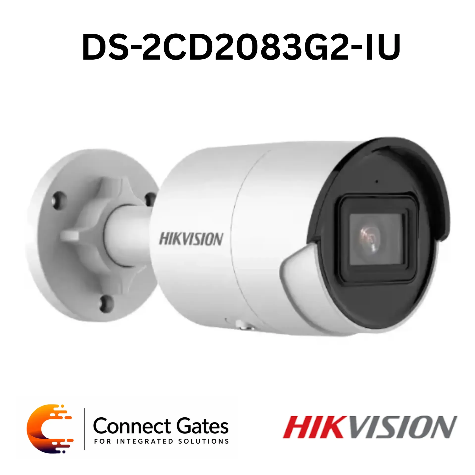 [DS-2CD2083G2-IU] Hikvision DS-2CD2083G2-IU – 8MP AcuSense Fixed Bullet Network Camera with Built-in Microphone, IR, H.265+ & IP67