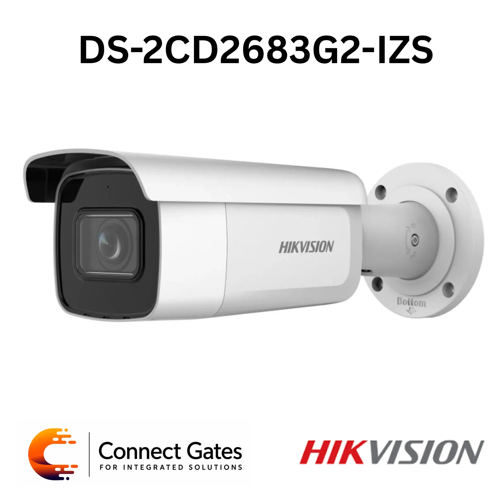[DS-2CD2683G2-IZS] Hikvision DS-2CD2683G2-IZS – 8MP AcuSense Motorized Varifocal Bullet Network Camera with IR, Audio/Alarm, H.265+ & IP67/IK10