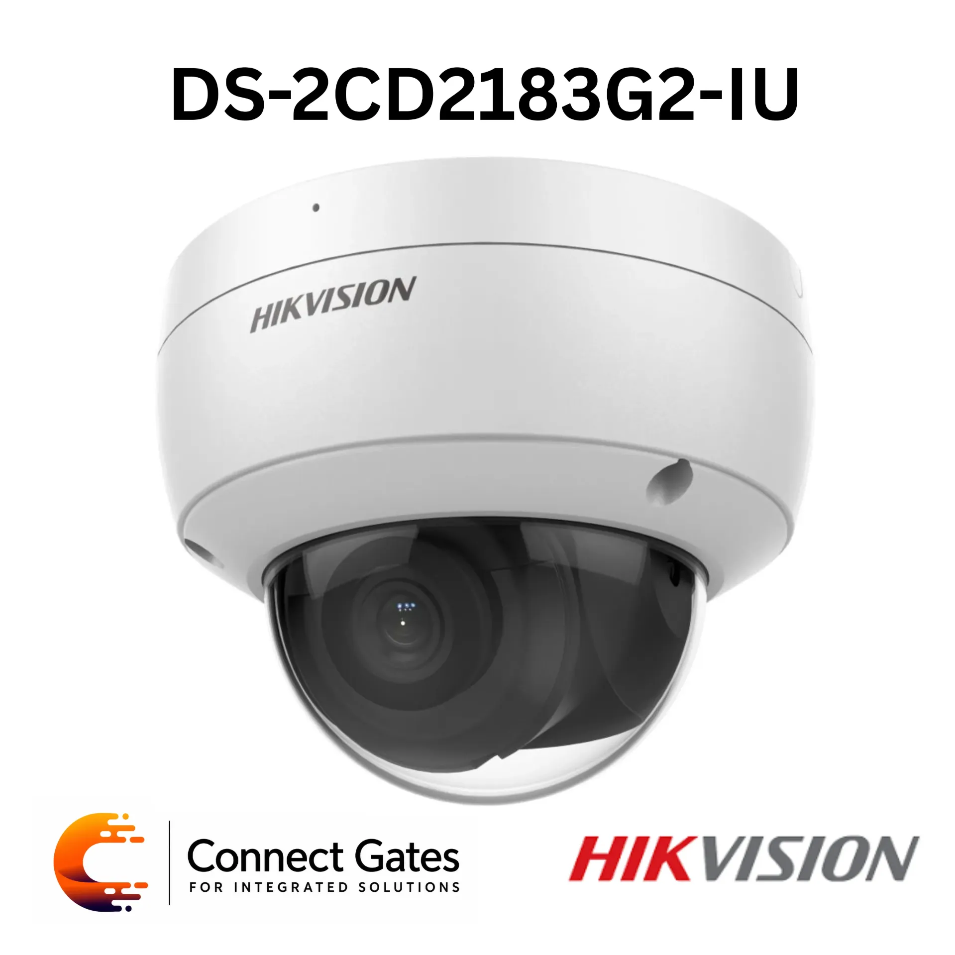 [DS-2CD2183G2-IU] Hikvision DS-2CD2183G2-IU – 8MP AcuSense Vandal Fixed Dome Network Camera with Built-in Microphone, IR, H.265+ & IP67/IK10