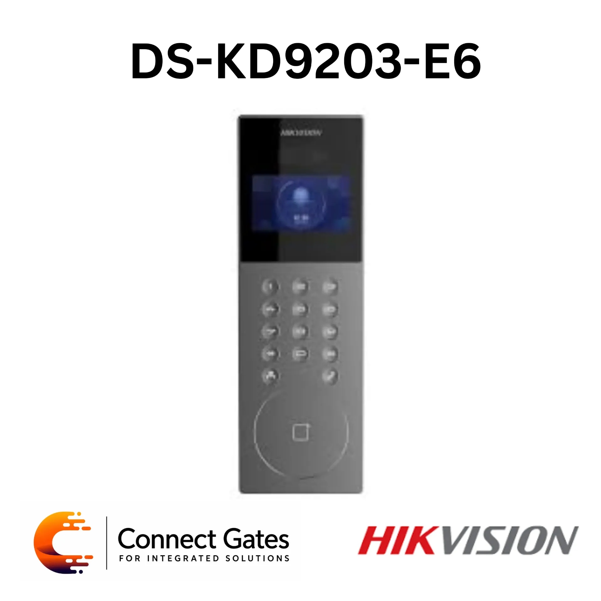 [DS-KD9203-E6] Hikvision DS-KD9203-E6 – Face Recognition IP Door Station with 4.3-inch LCD Screen, Dual 2MP HD Cameras, Face/Card/PIN Unlock, M1 Card Reader, IP65 Protection & Web Configuration