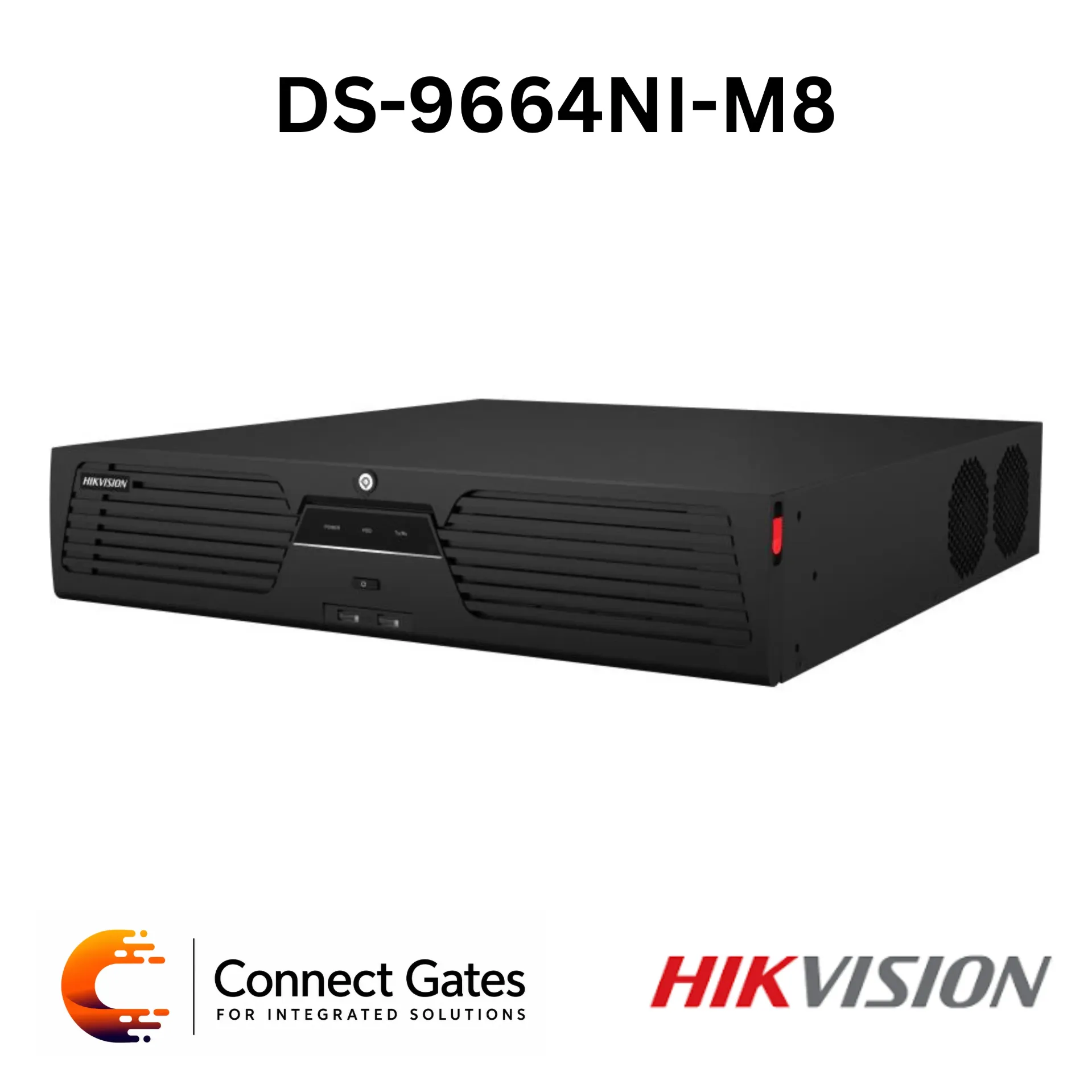 [DS-9664NI-M8] Hikvision DS-9664NI-M8 – 64-Channel M Series 8K NVR with 8 SATA Bays, 400 Mbps Bandwidth, RAID, Dual HDMI/VGA & H.265+
