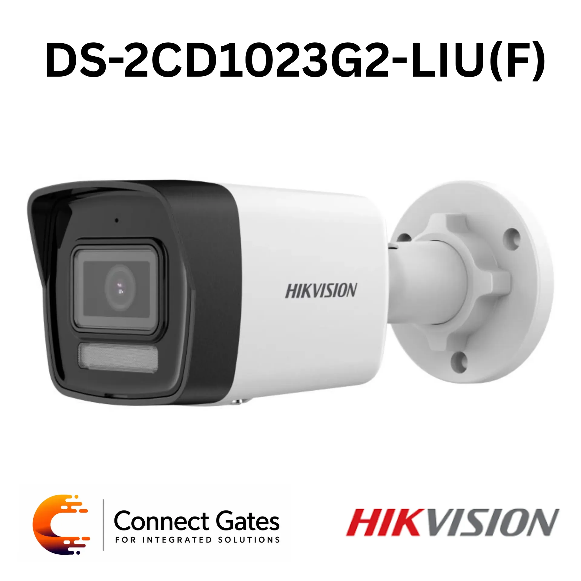 [DS-2CD1023G2-LIU] Hikvision DS-2CD1023G2-LIU – 2MP Smart Hybrid Light Fixed Bullet Network Camera with Human & Vehicle Detection, Built-in Mic, 30m IR/White Light, H.265+, PoE & IP67