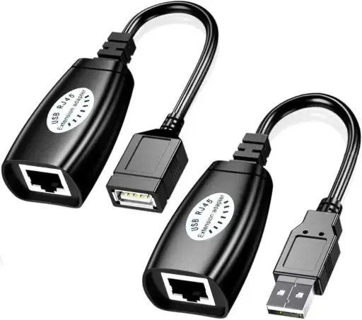 RJ45 Extension Adapter USB Male To RJ45 + USB Female USB - Up To 150ft Length