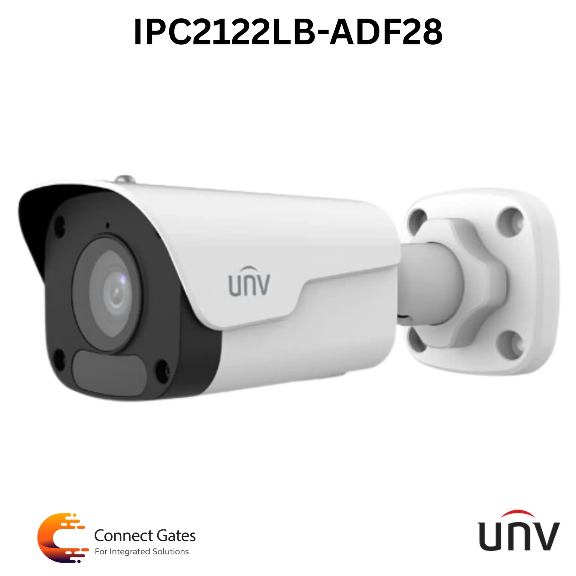 [IPC2122LB-ADF40KM-H] UNV IPC2122LB-ADF28KM-H – 2MP IP Bullet Camera, True WDR, Built-in Mic, AI Detection, IR 30m, Micro SD, IP67