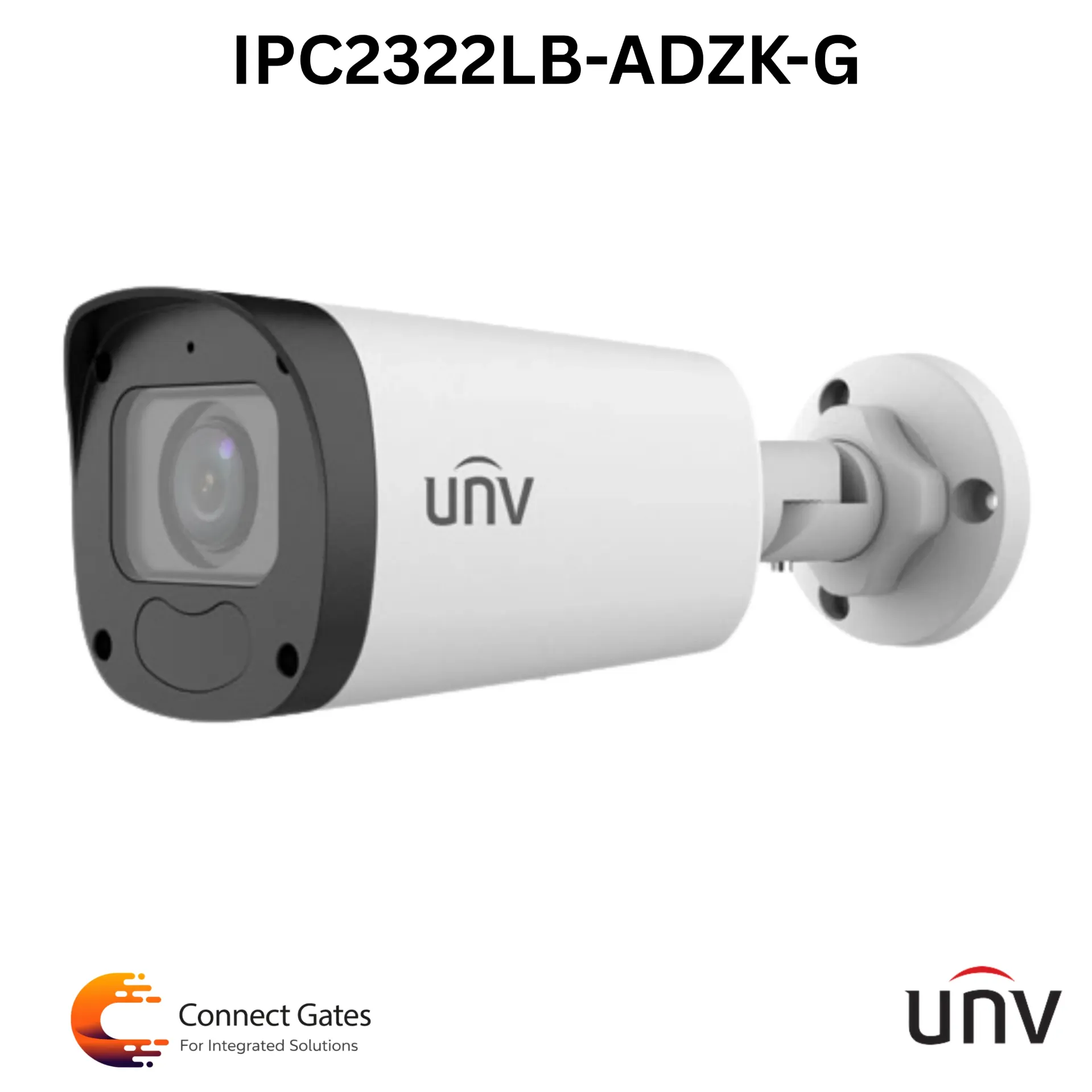 [IPC2322LB-ADZK-G] UNV IPC2322LB-ADZK-G – 2MP IP Bullet Camera, Motorized Lens, True WDR, Built-in Mic, IR 50m, Micro SD, IP67