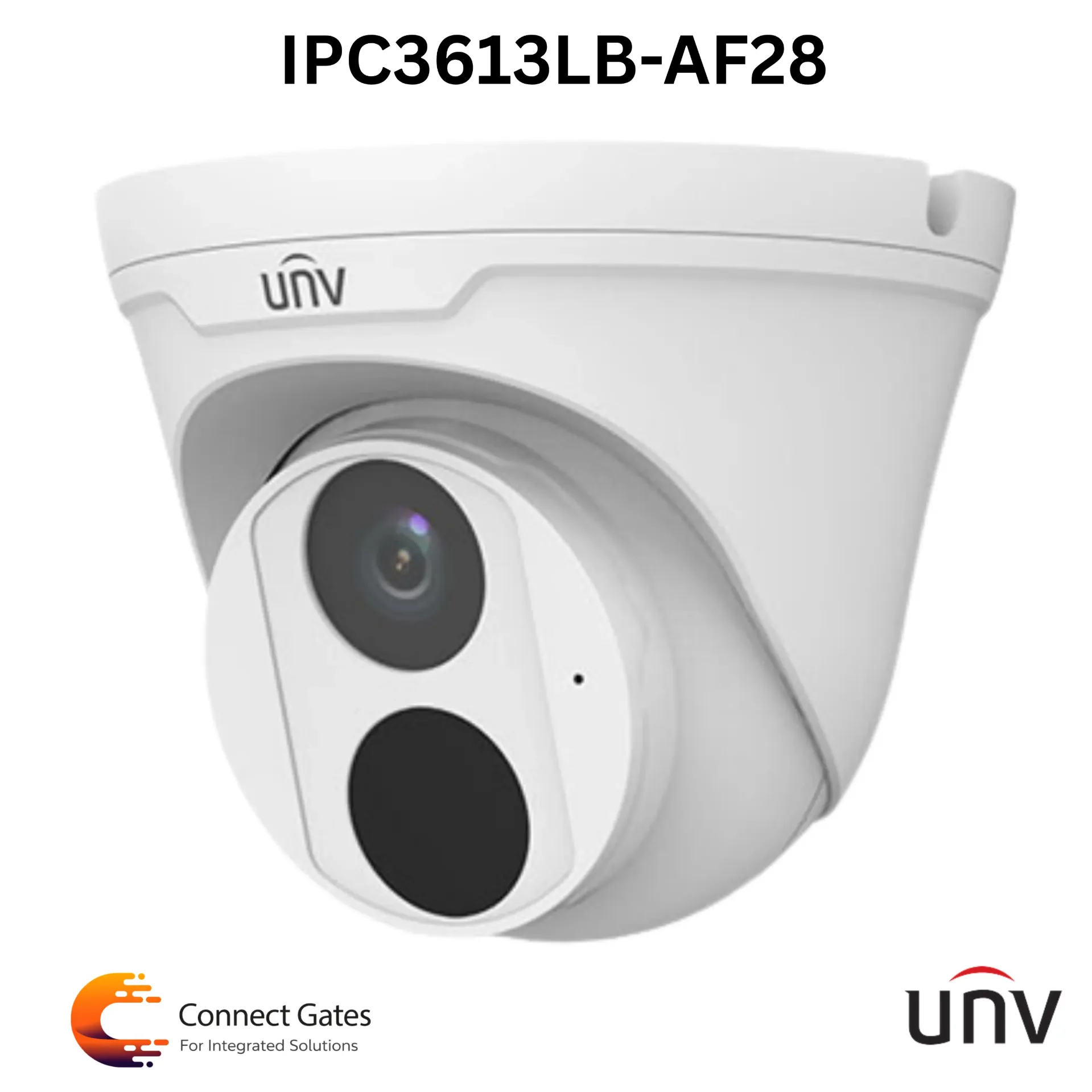 [IPC3613LB-AF28K-G] UNV IPC3613LB-AF28K-G – 3MP IP Turret Camera, True WDR, Built-in Mic, AI Detection, IR 30m, Micro SD, IP67