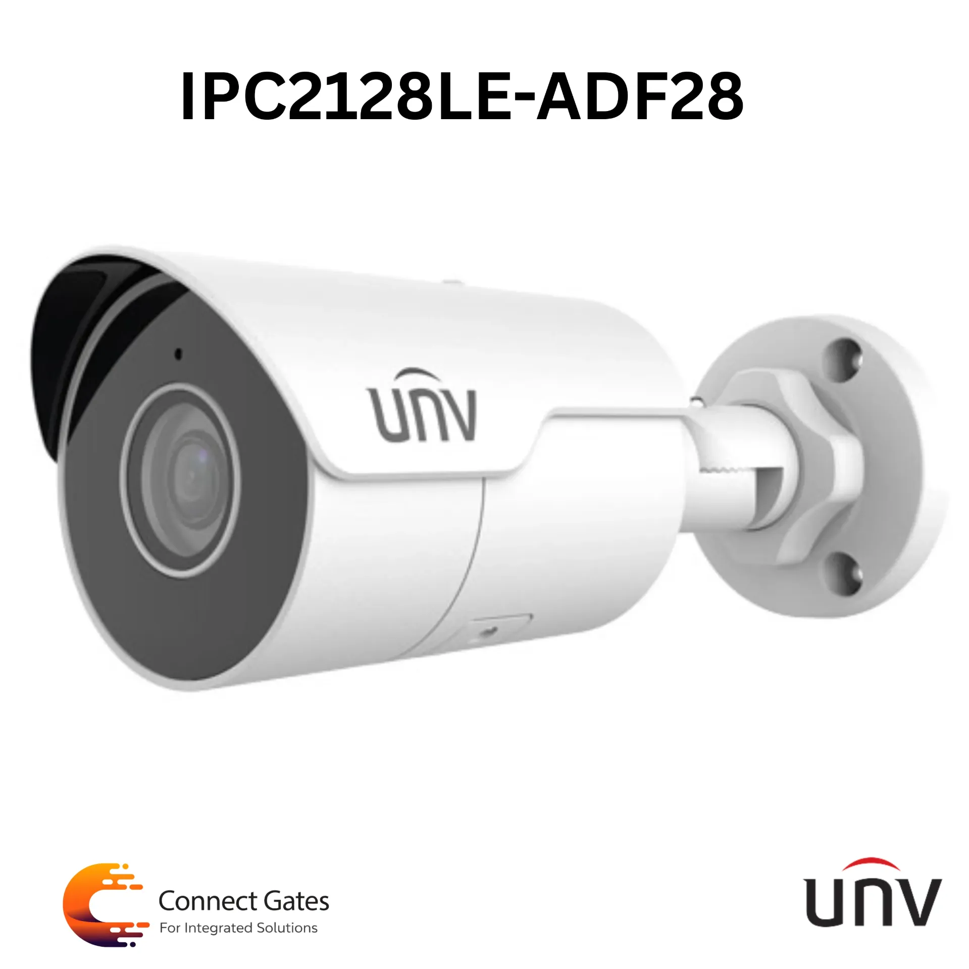[IPC2128LE-ADF40KM-G] UNV IPC2128LE-ADF28(40)KM-G – 8MP 4K IP Bullet Camera, True WDR, Built-in Mic, AI Detection, IR 50m, Micro SD, IP67