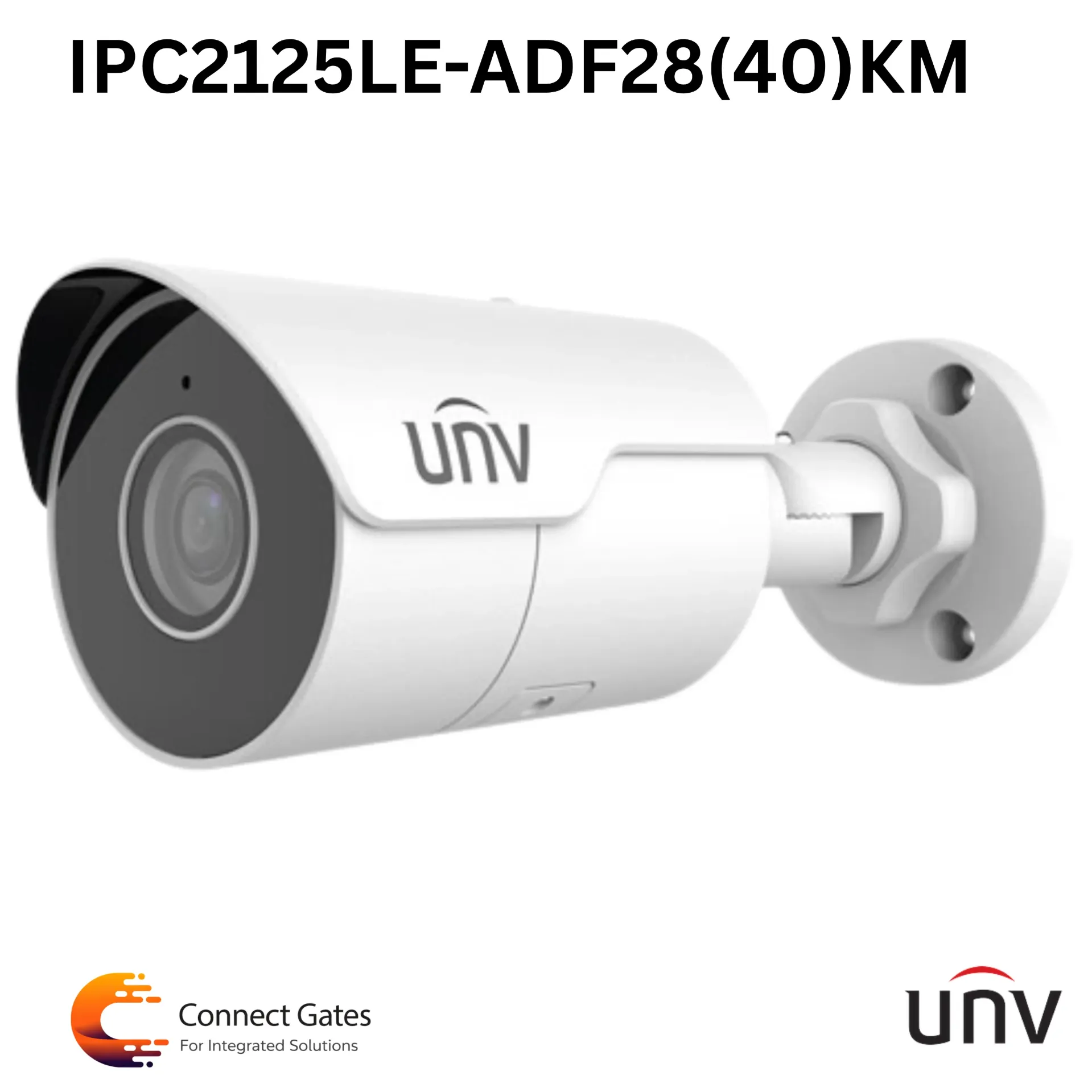 [IPC2125LE-ADF28KM-G1] UNV IPC2125LE-ADF28(40)KM-G – 5MP IP Bullet Camera, True WDR, Built-in Mic, AI Detection, IR 50m, Micro SD, IP67