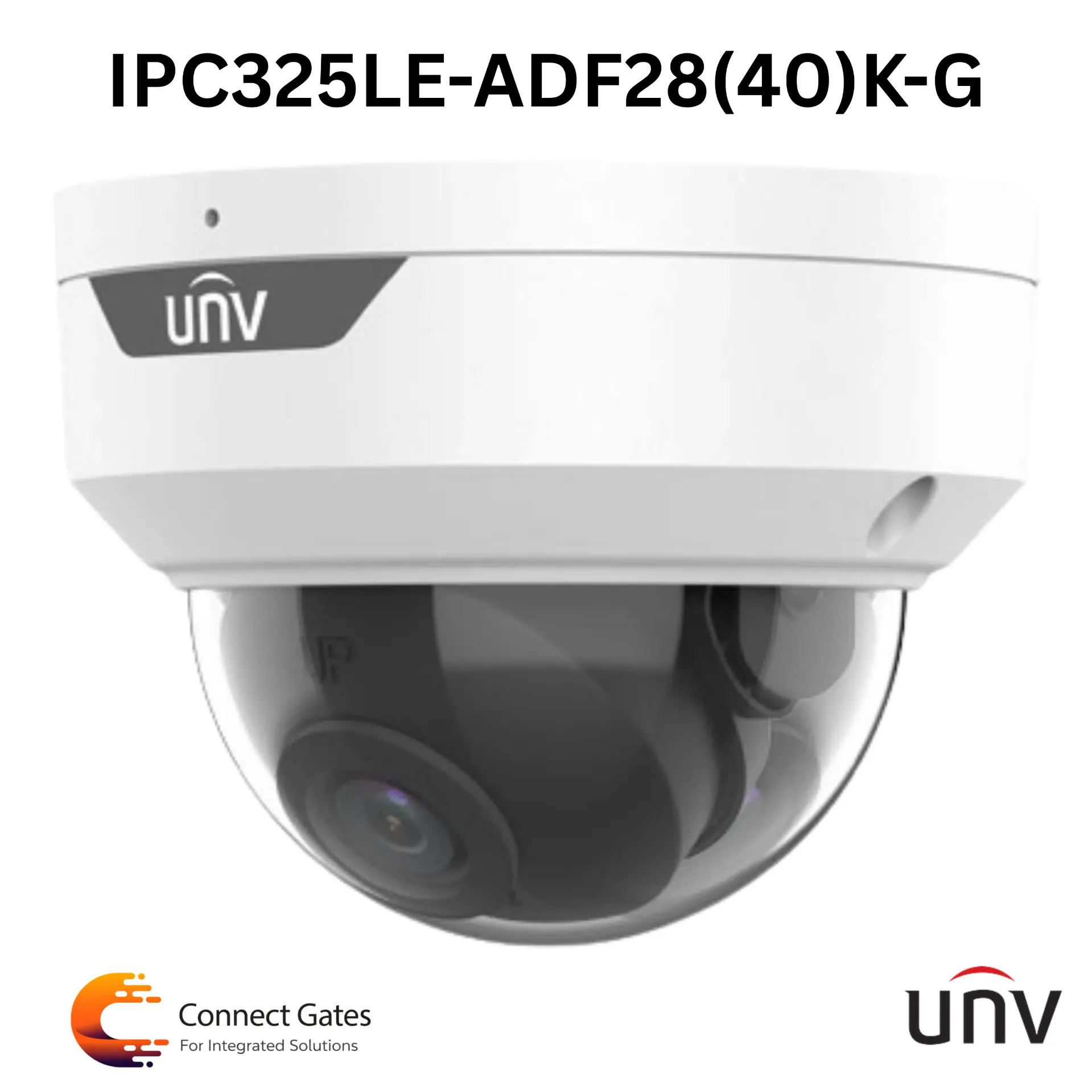 [IPC325LE-ADF28K-G] UNV IPC325LE-ADF28(40)K-G – 5MP IP Dome Camera, True WDR, Built-in Mic, AI Detection, IR 30m, Micro SD, IP67, IK10