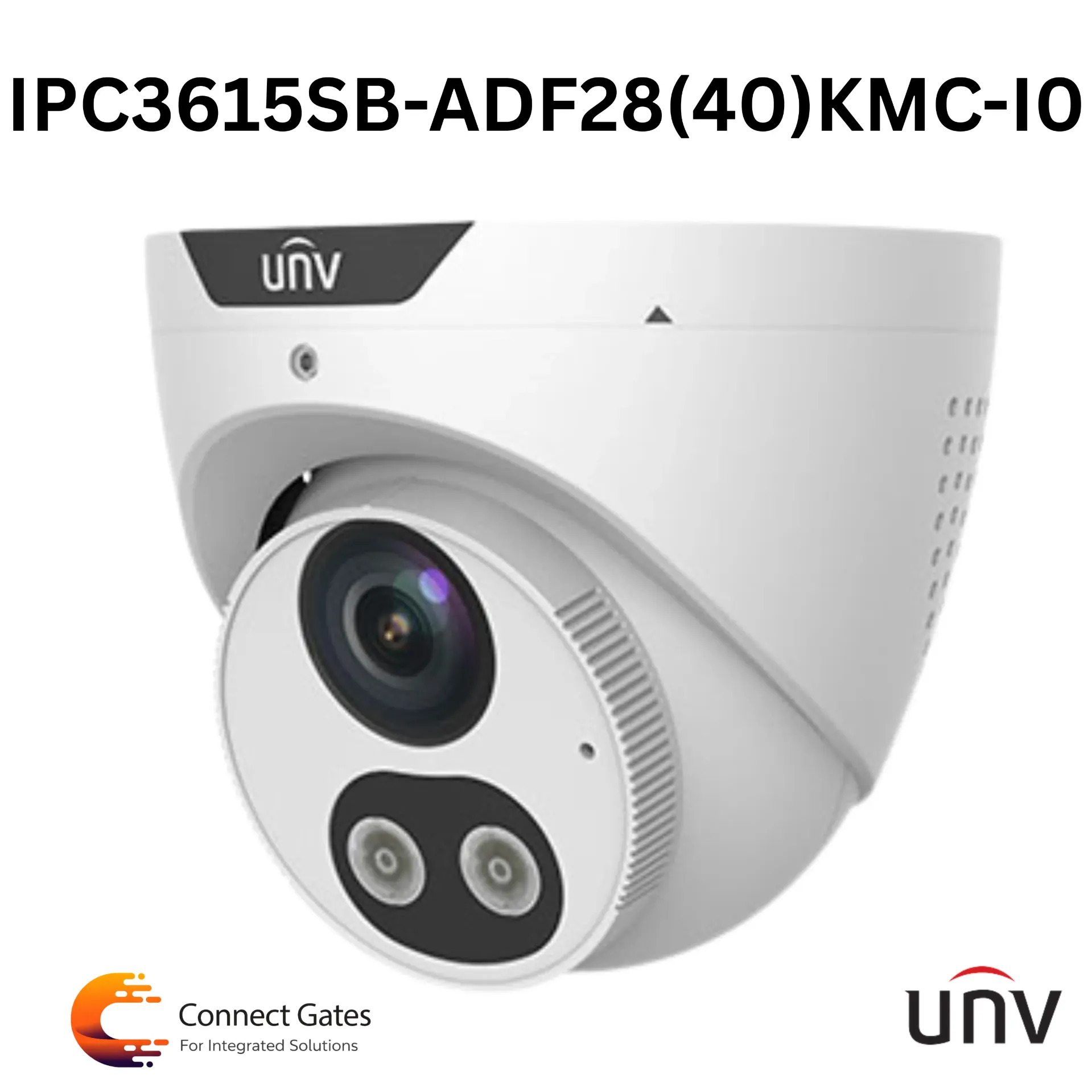 [IPC3615SB-ADF28KMC-I0] UNV IPC3615SB-ADF28(40)KMC-I0 – 5MP IP Turret Camera, Active Deterrence, True WDR, Built-in Mic & Speaker, AI Analytics, Dual Light, Micro SD, IP67