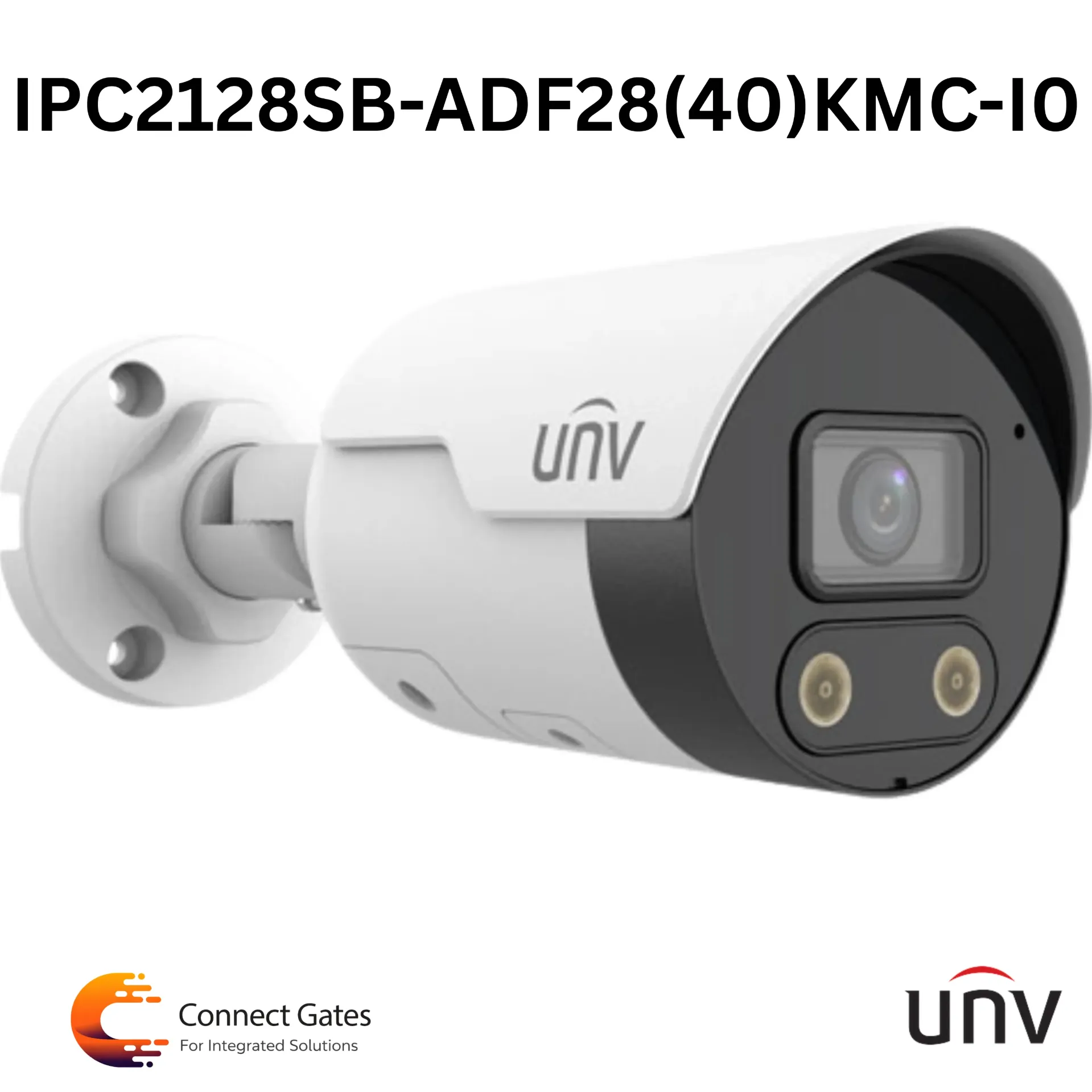 [IPC2128SB-ADF40KMC-I0] Uniview IPC2128SB-ADF28KMC-I0 – 8MP Intelligent Light & Audible Warning Fixed Bullet Network Camera with 2.8mm Lens, Smart Intrusion Prevention, Built-in Mic & Speaker, PoE & IP67